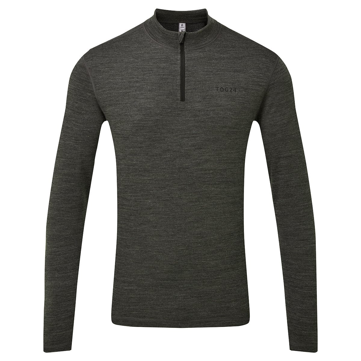 Nevis Mens Merino Base Layer Zip Neck - Grey Marl - Image 3