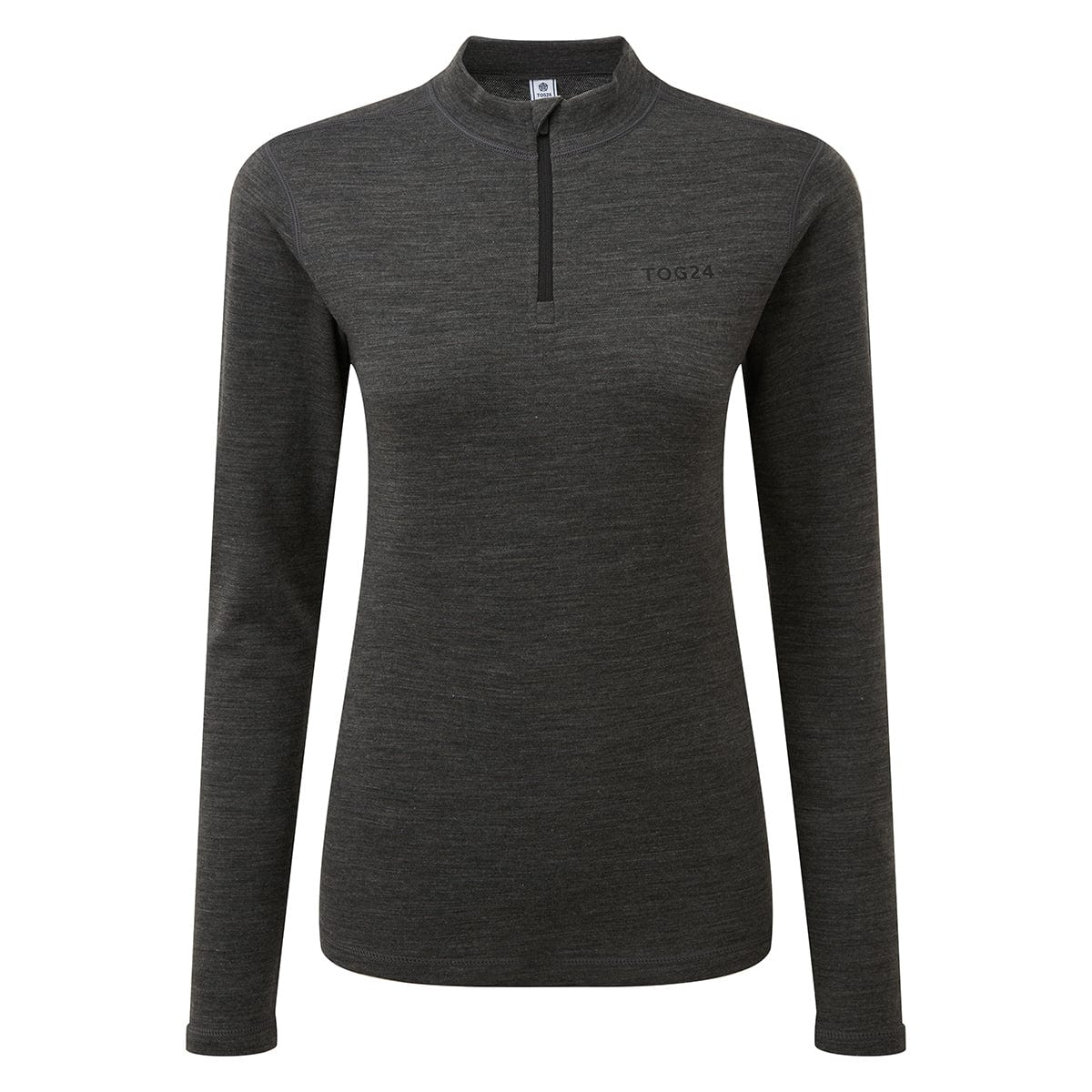 Nevis Womens Merino Base Layer Zip Neck - Grey Marl - Image 7
