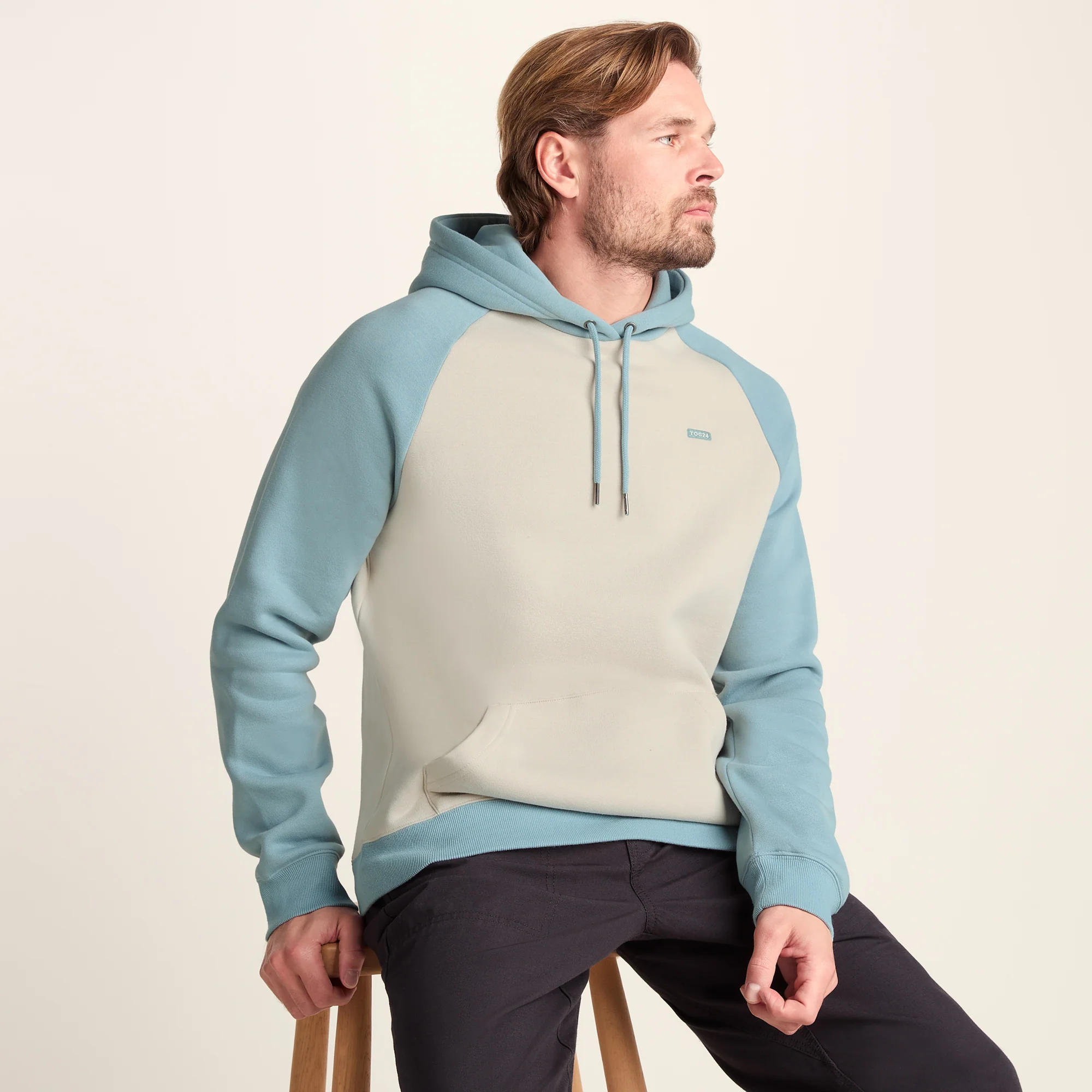 Noston Mens Supersoft Raglan Hoody - Summer Sky - Image 4