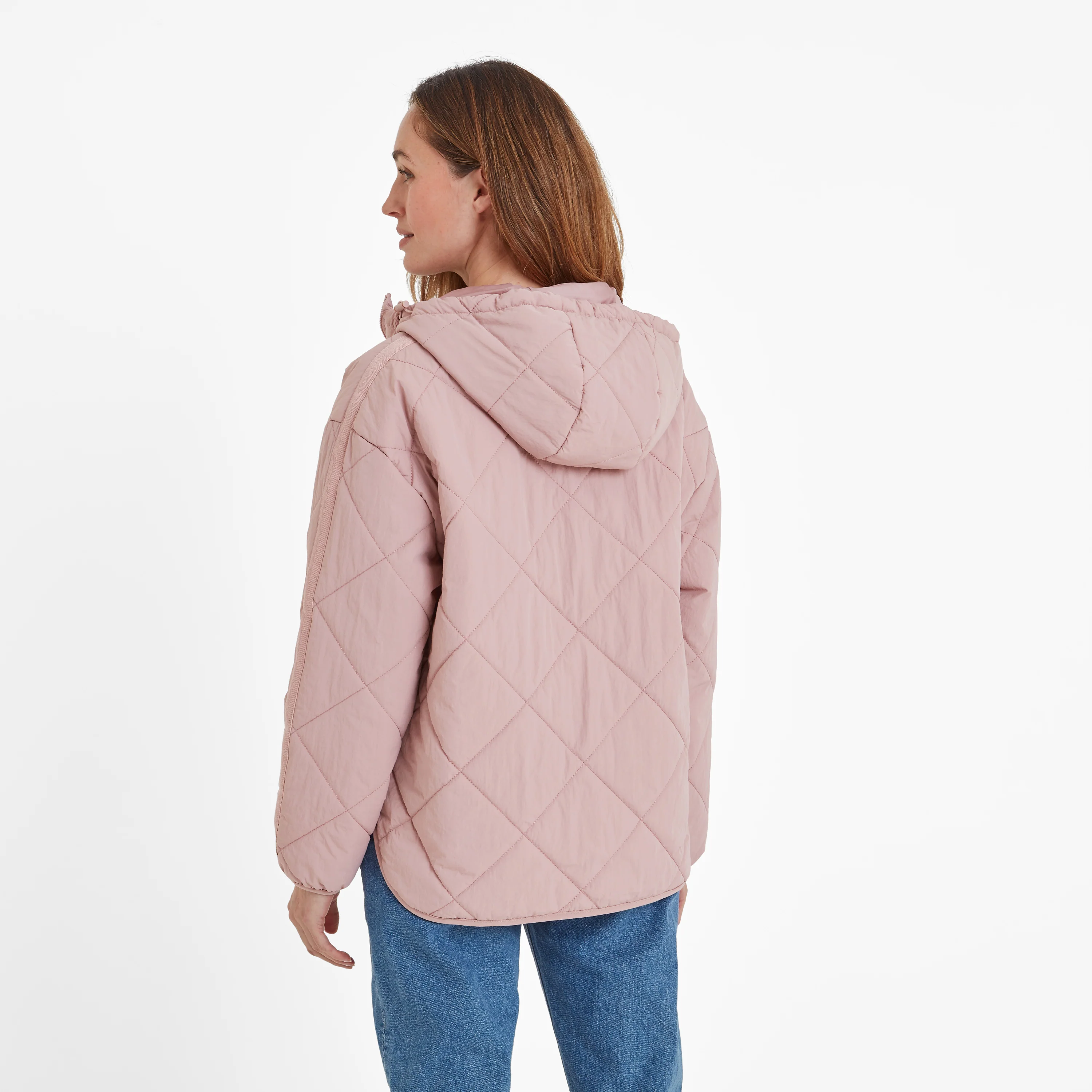 Orford Womens Hooded Packaway Padded Jacket - Faded Pink - Image 3