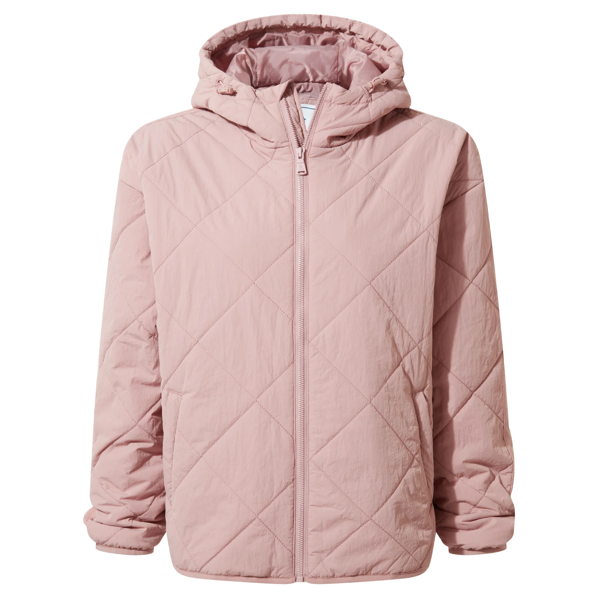Orford Womens Hooded Packaway Padded Jacket - Faded Pink - Image 7