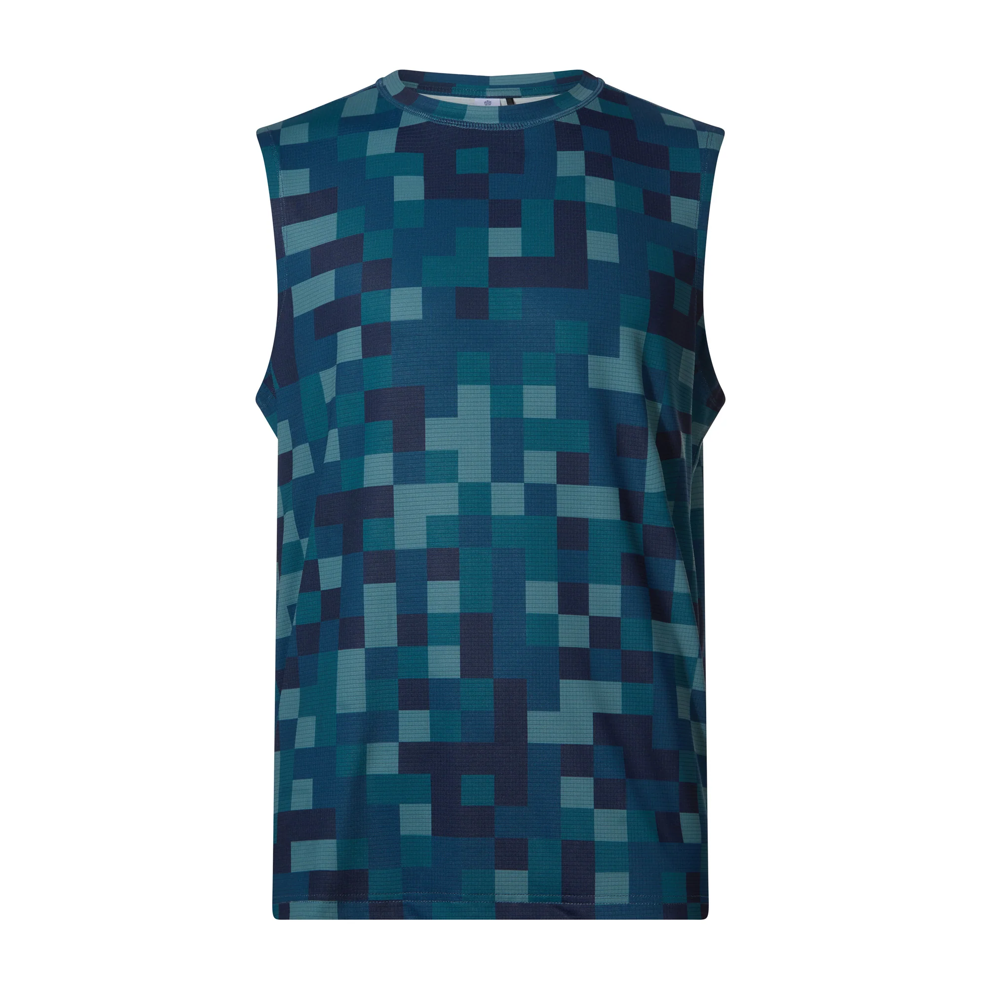 Pablo Mens Performance Vest - Inky Blue Pixel Print - Image 7