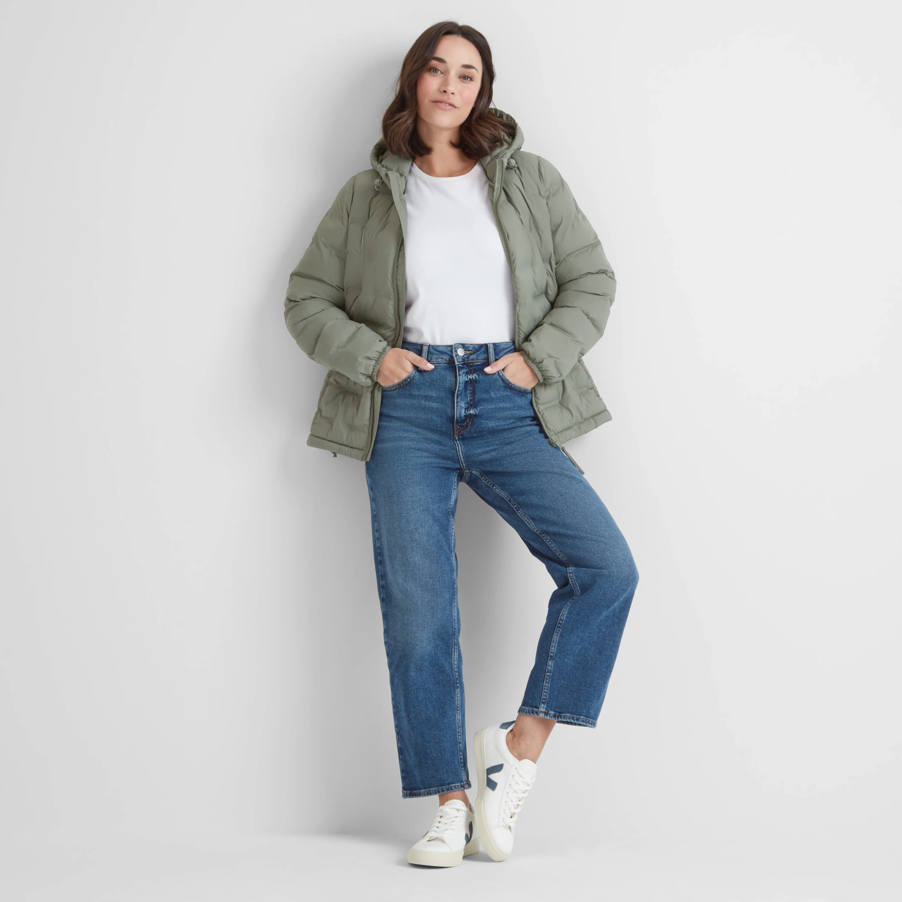 Palmer Womens Shower Resistant Insulated Jacket - Faded Khaki - Image 4