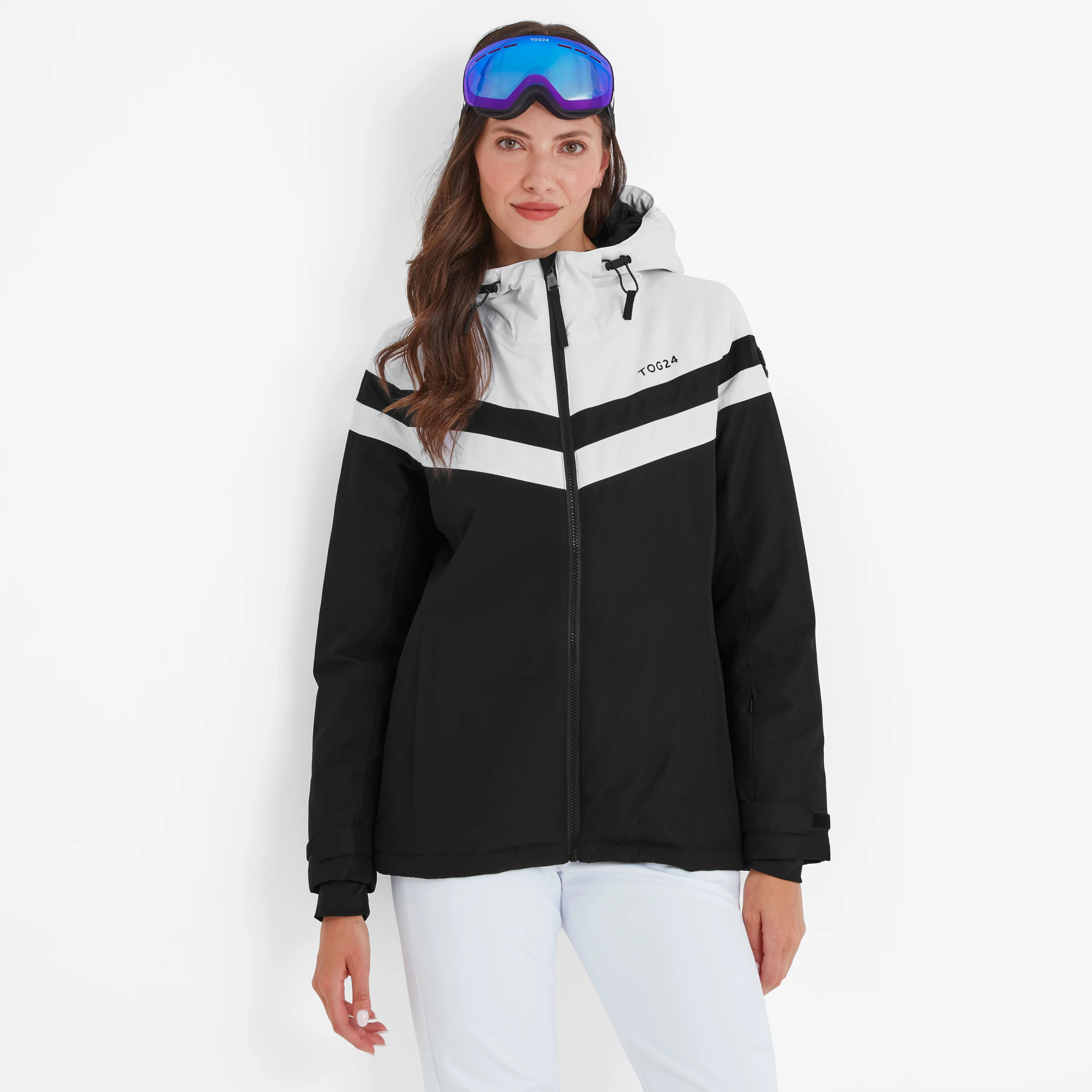 Panorama Womens Ski Jacket - Black/Optic White