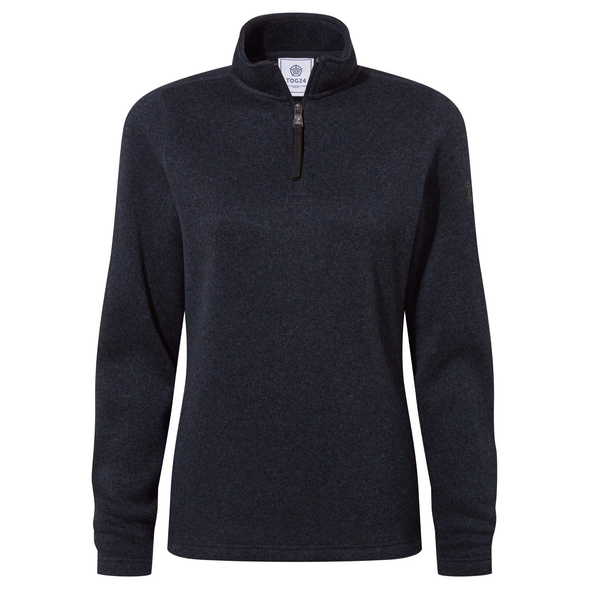 Pearson Womens Knitlook Quarter Zip Fleece - Dark Indigo Marl - Image 7