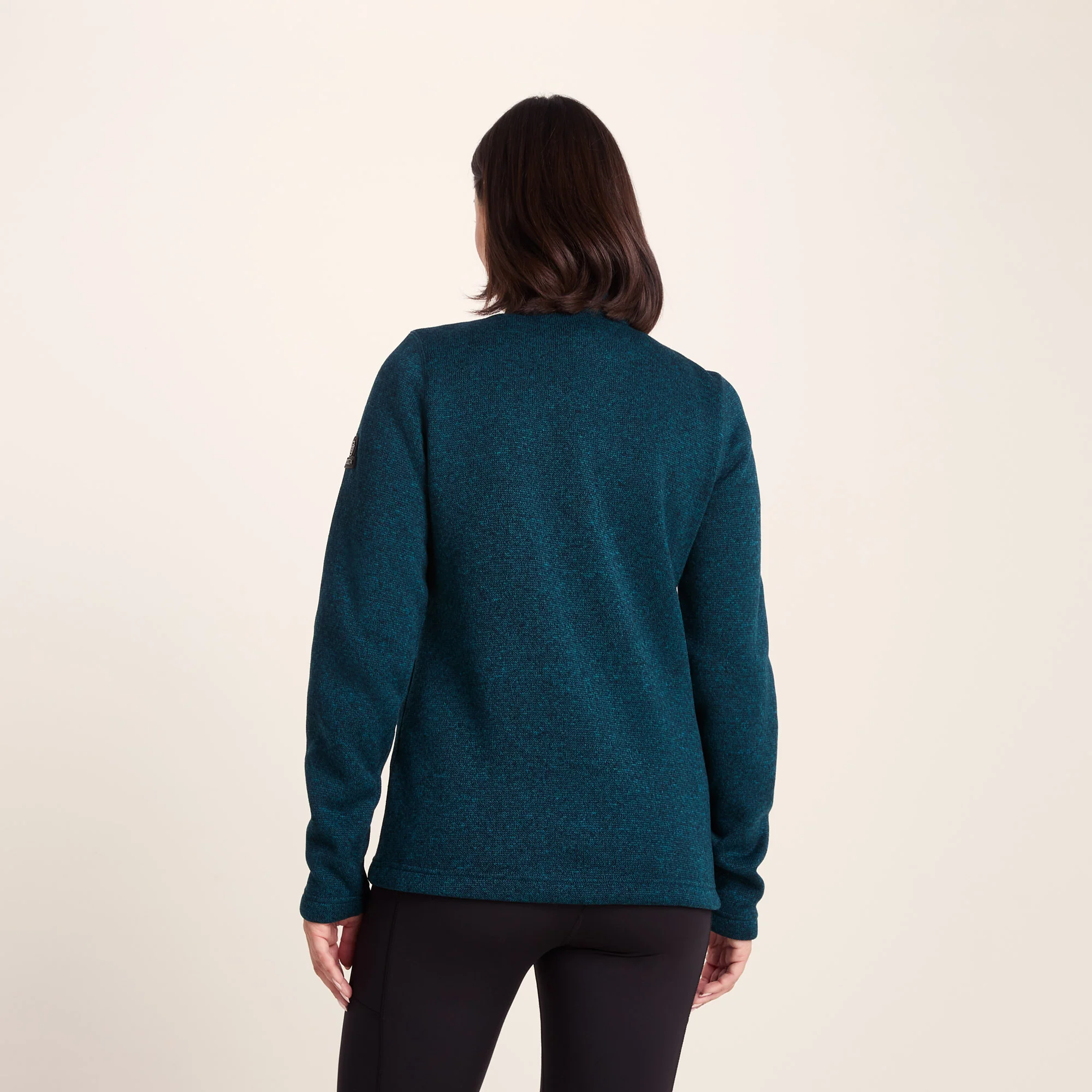 Pearson Womens Knitlook Quarter Zip Fleece - Deep Teal Marl - Image 5