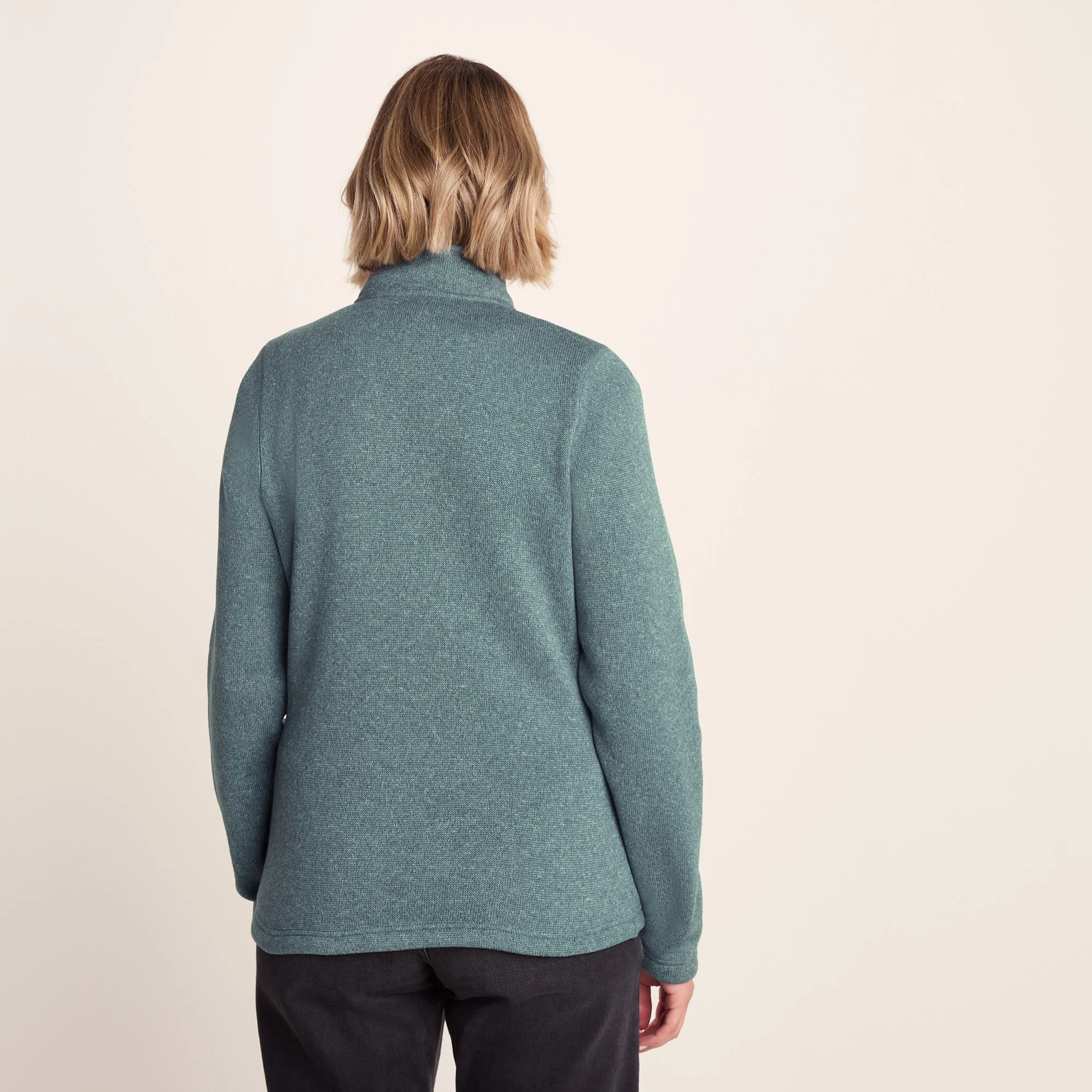 Pearson Womens Knitlook Quarter Zip Fleece - Mist Grey Marl - Image 4