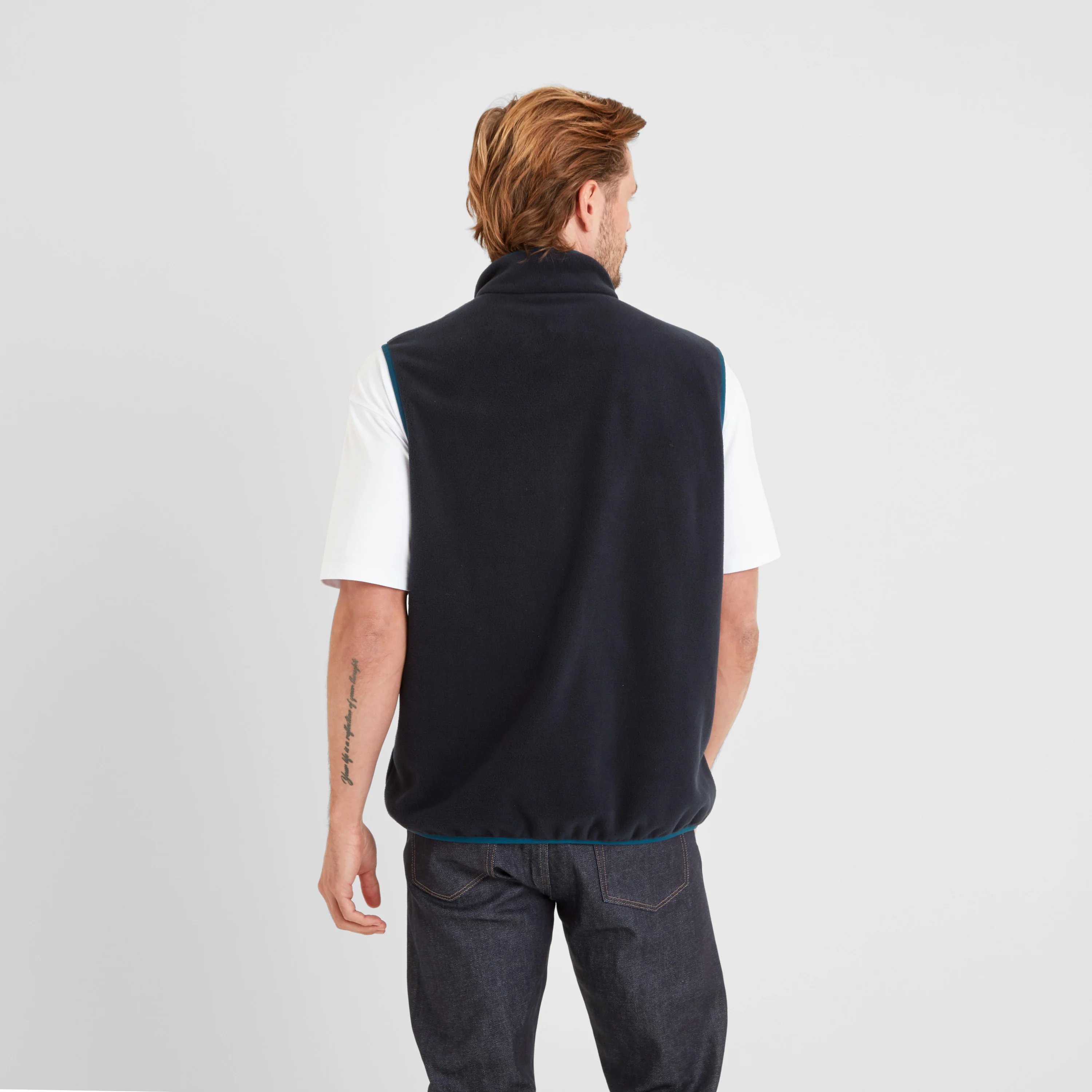 Pensford Mens Microfleece Gilet - Dark Indigo/Petrol Green - Image 3