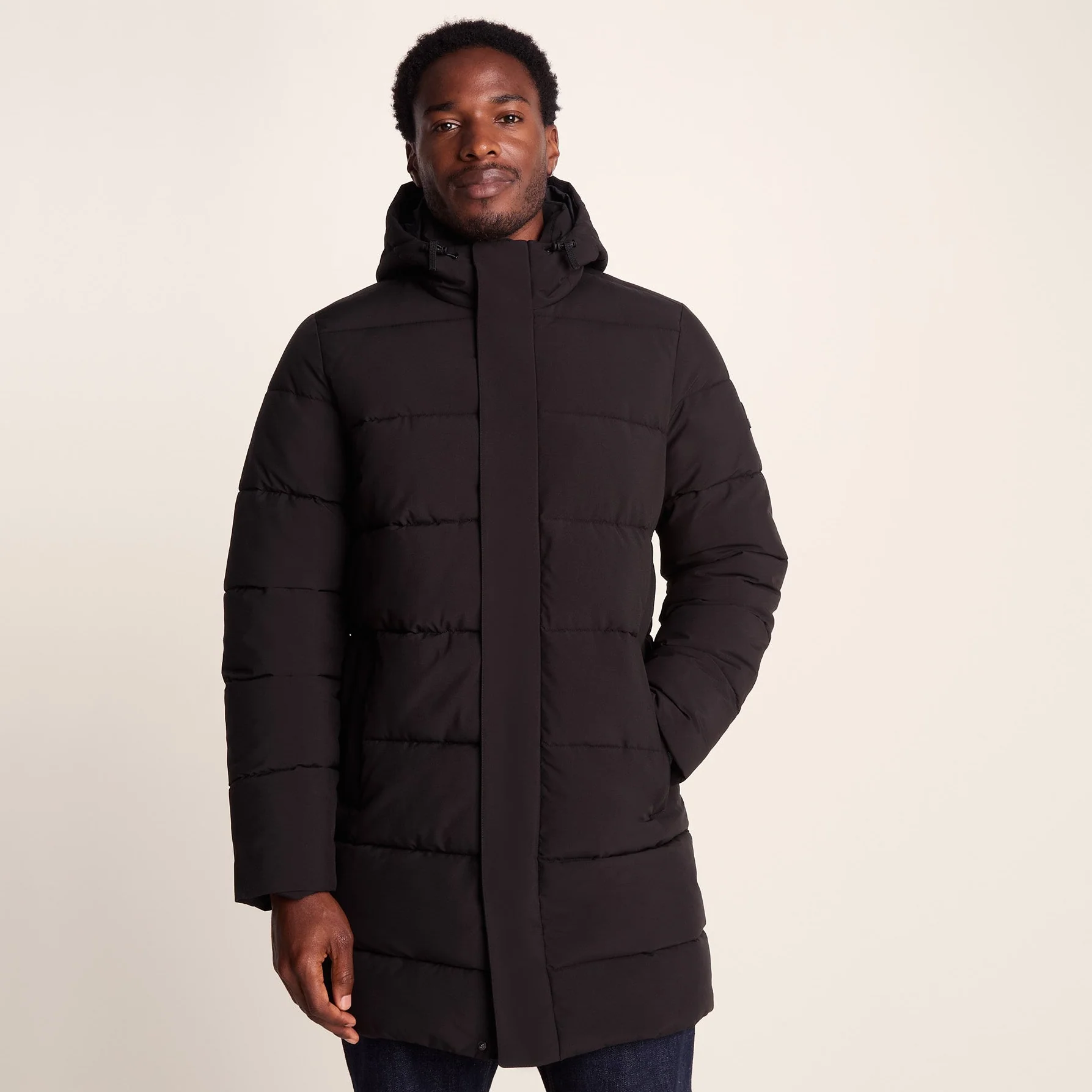 Preece Mens Long Shower Resistant Insulated Jacket - Black - Image 2