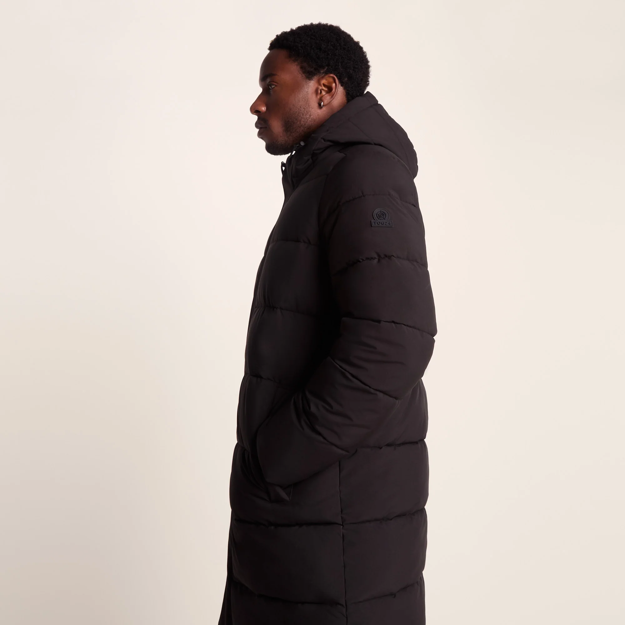 Preece Mens Long Shower Resistant Insulated Jacket - Black - Image 7