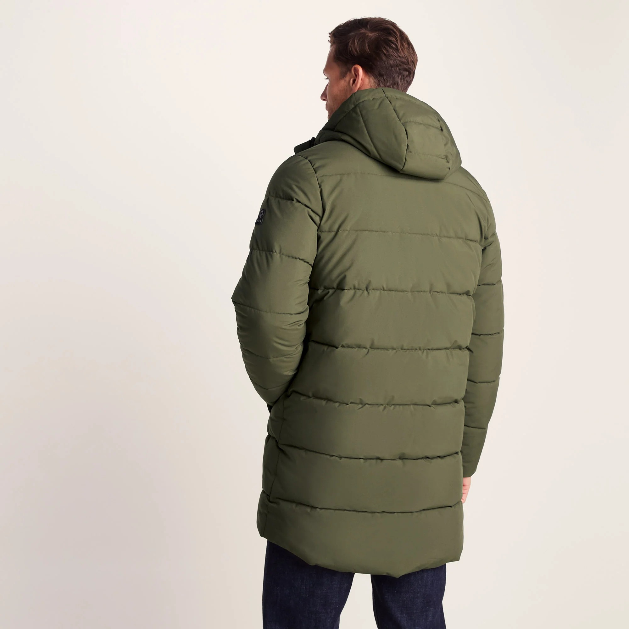 Preece Mens Long Shower Resistant Insulated Jacket - Khaki - Image 4