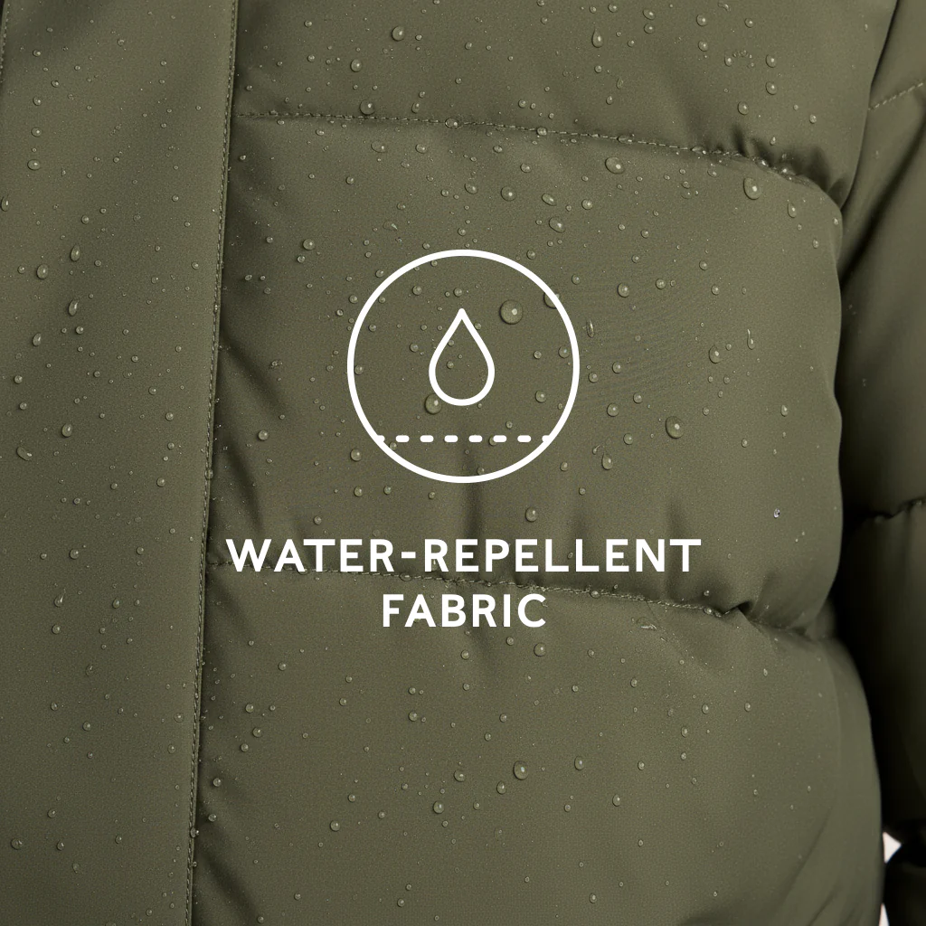 Preece Mens Long Shower Resistant Insulated Jacket - Khaki - Image 7