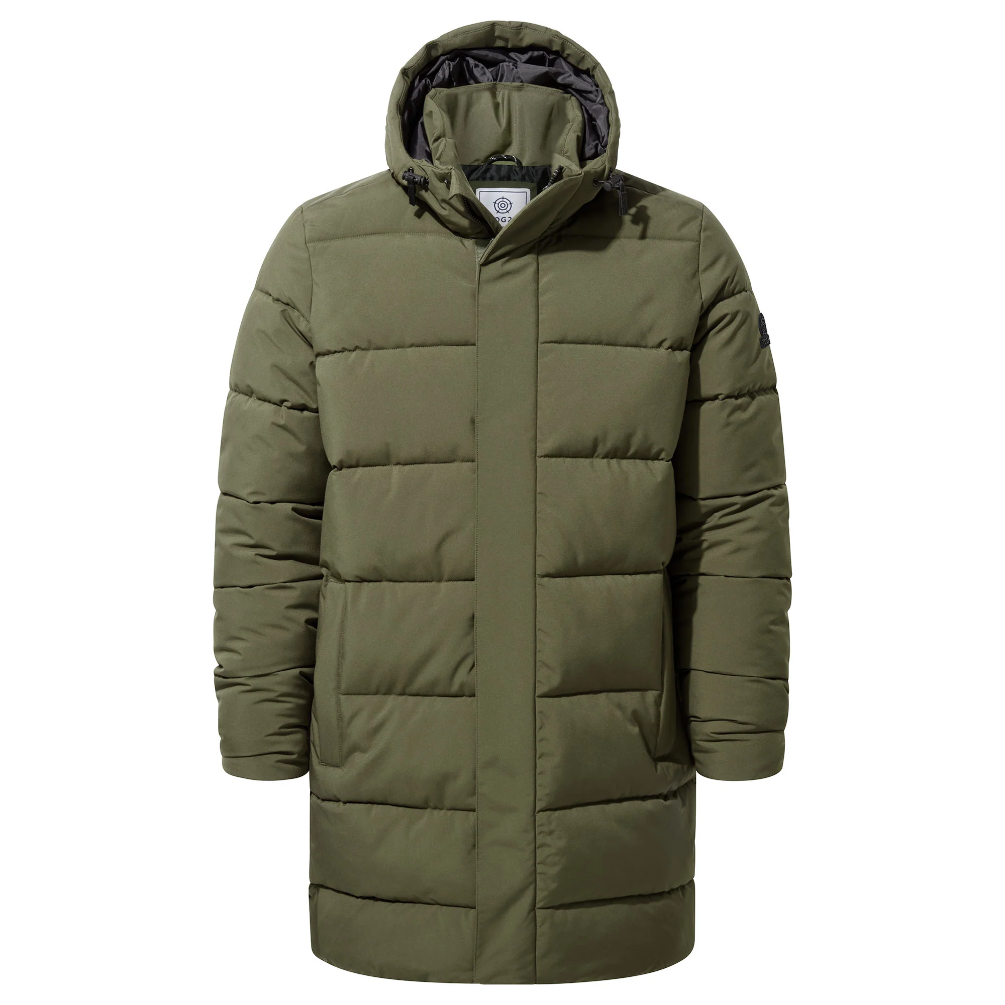 Preece Mens Long Shower Resistant Insulated Jacket - Khaki - Image 8