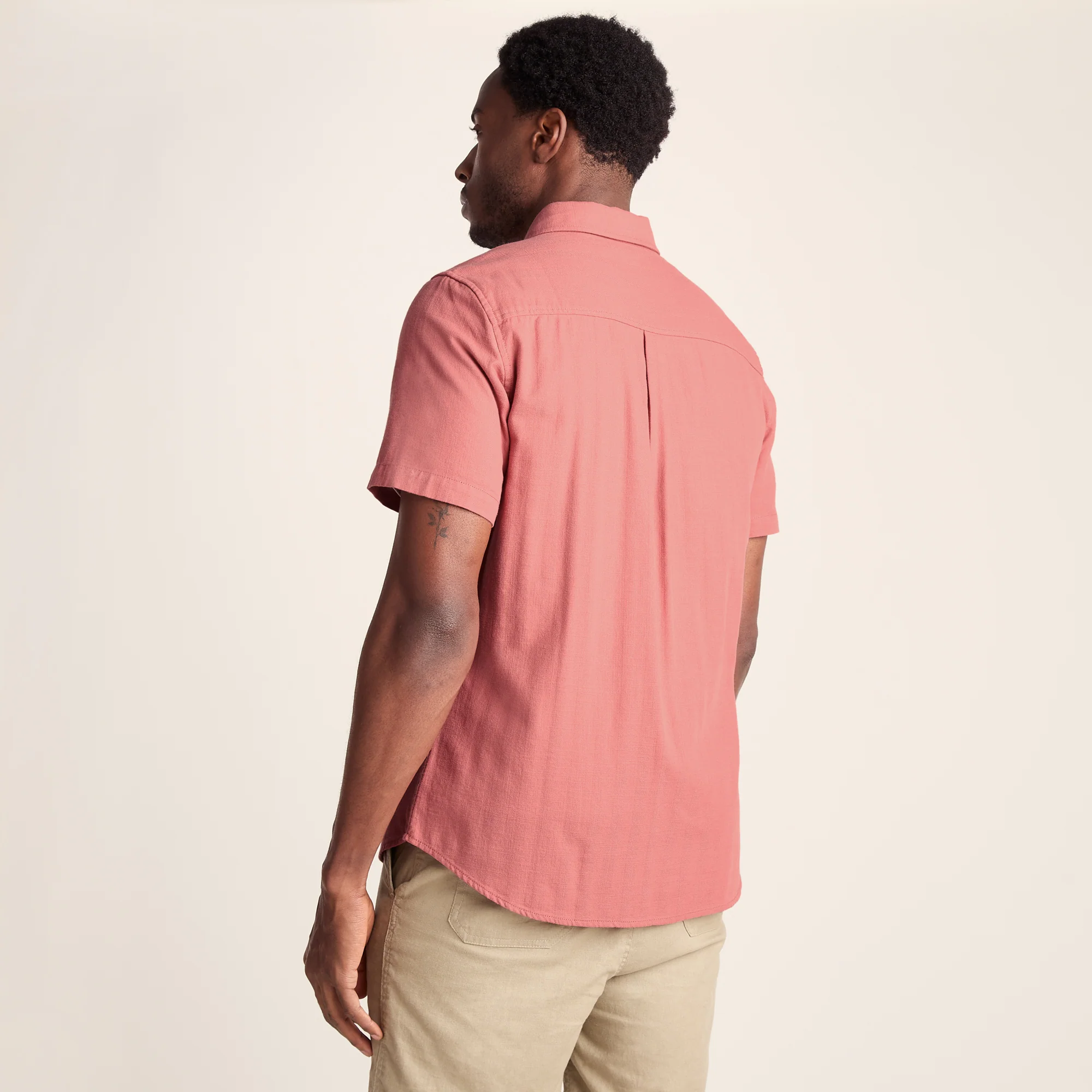 Preston Mens 100% Cotton Supersoft Short Sleeve Shirt - Redwood - Image 2