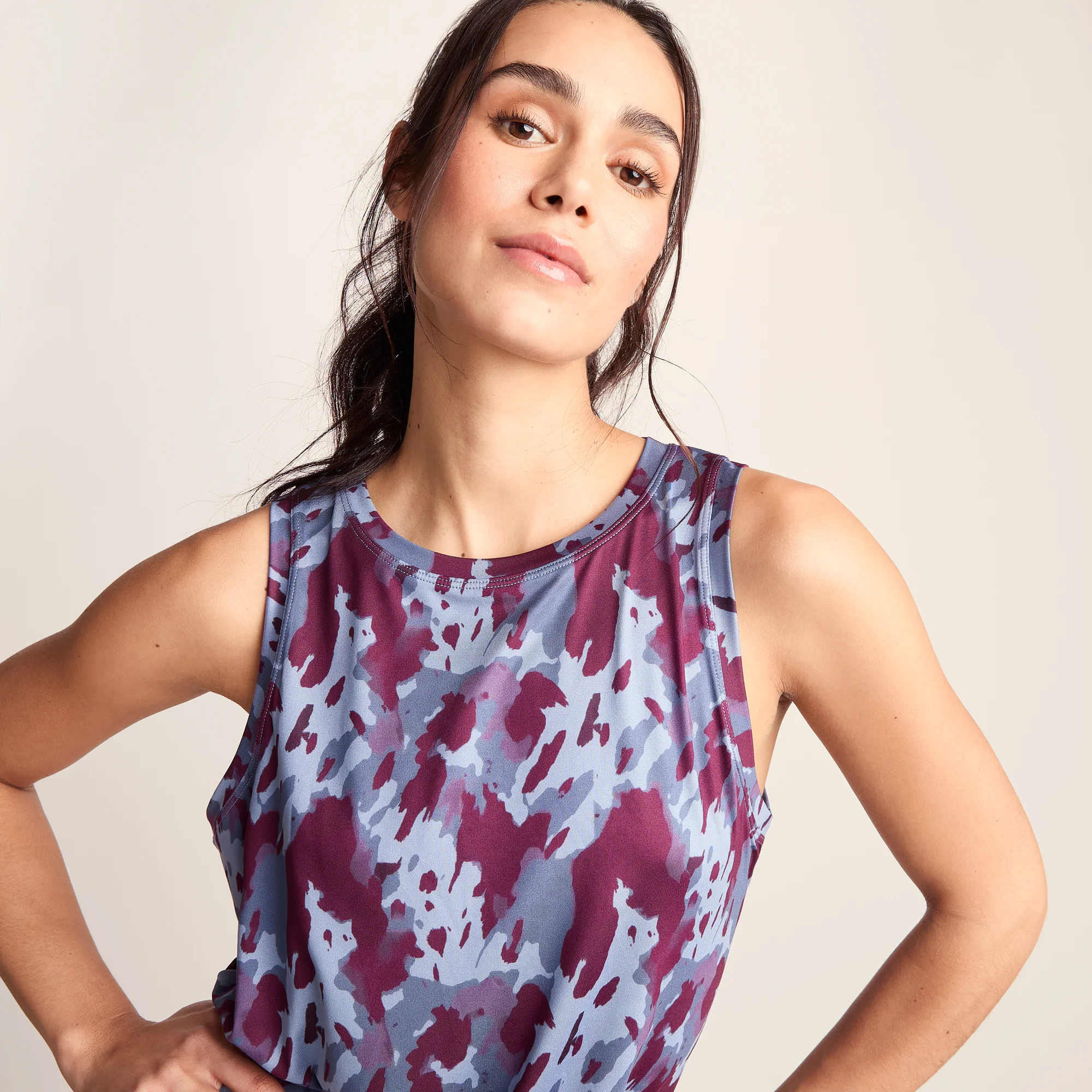 Quinn Womens Performance Vest - Smokey Blue Print - Image 5