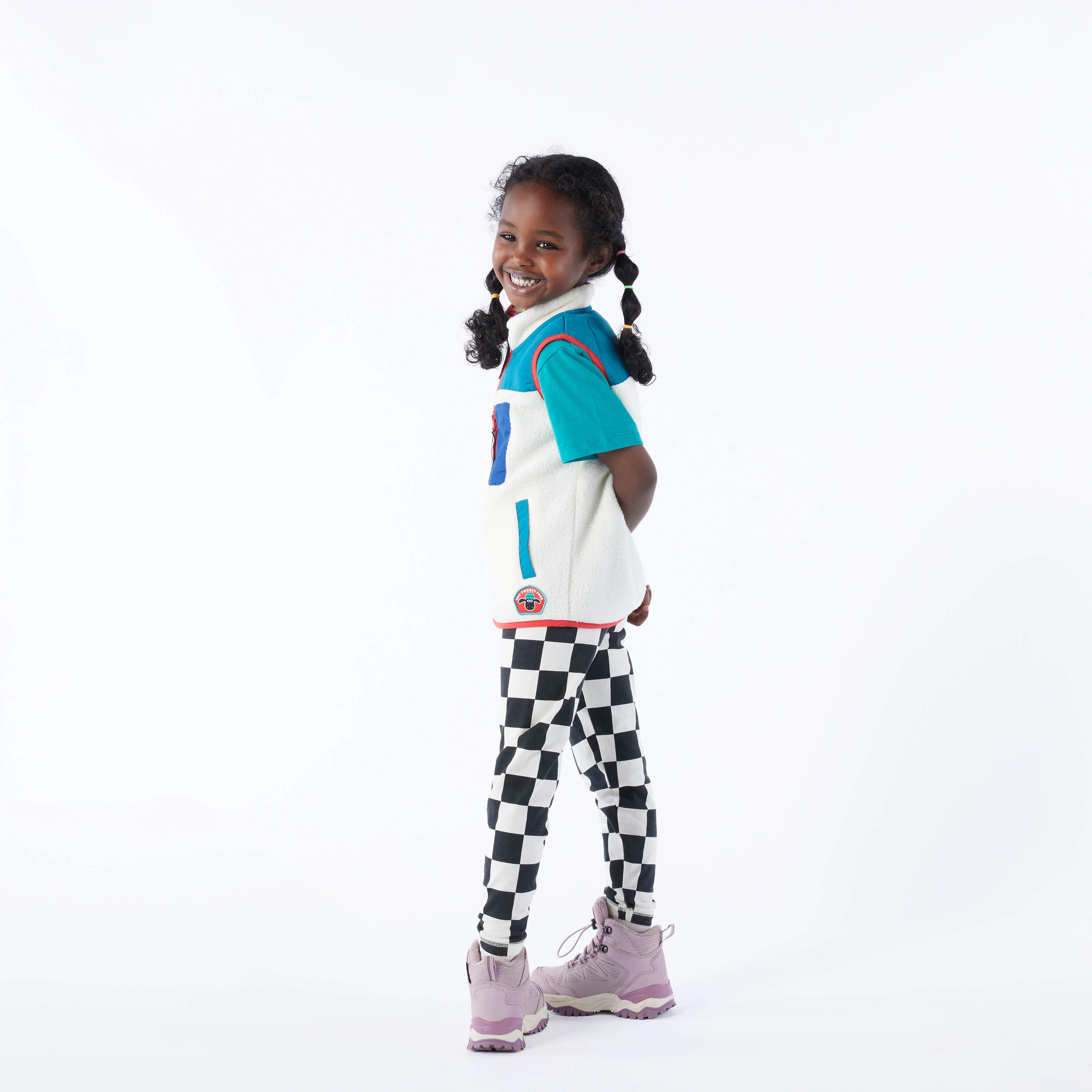 Racka Kids Shaun the Sheep Legging - Black Woolly Checkerboard - Image 2
