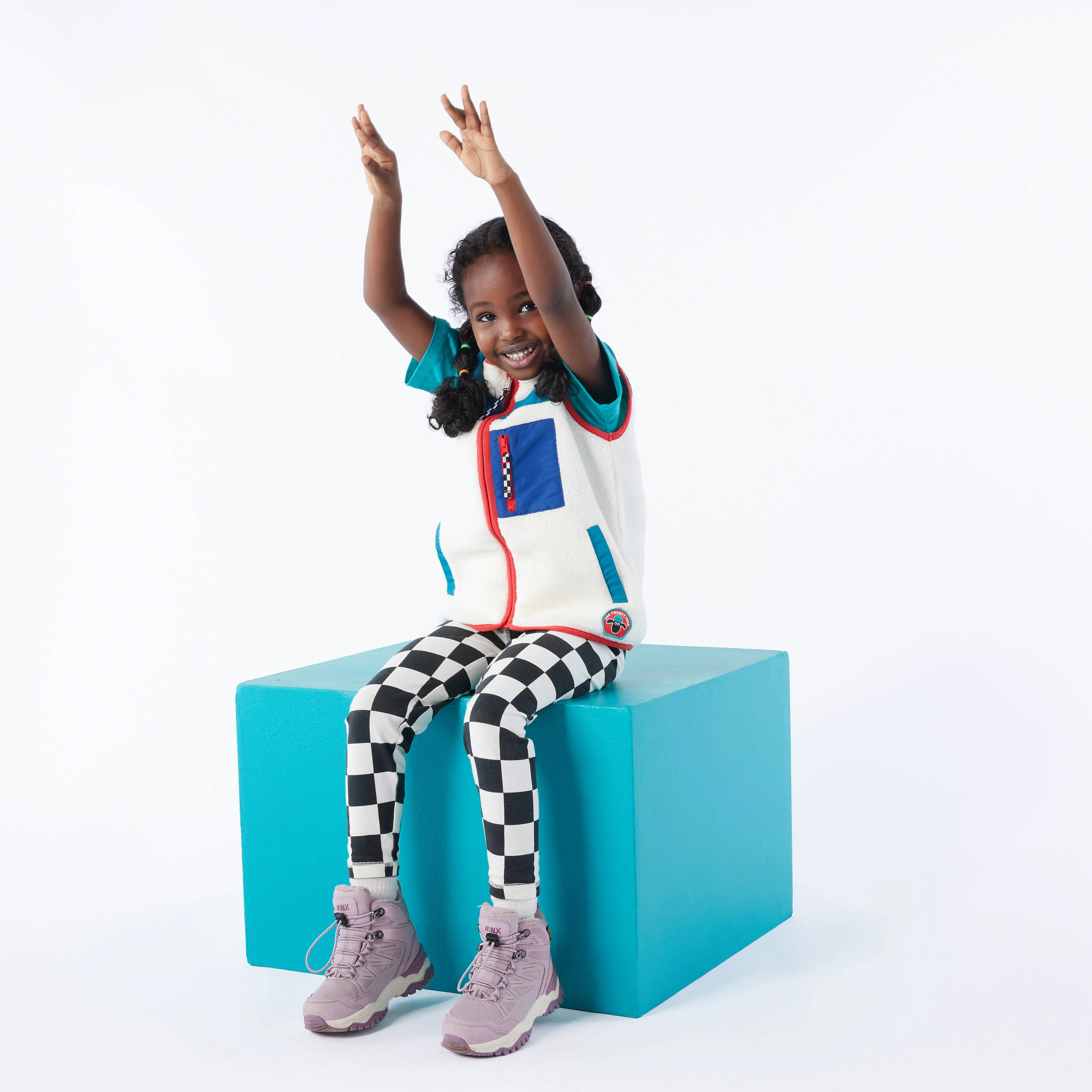 Racka Kids Shaun the Sheep Legging - Black Woolly Checkerboard - Image 4