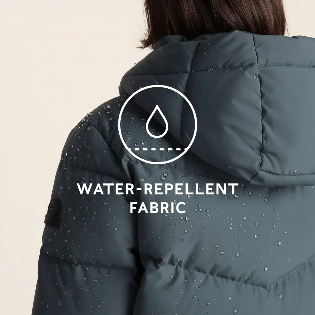 Raleigh Luxe Womens Shower Resistant Down Insulated Jacket - Graphite - Image 8