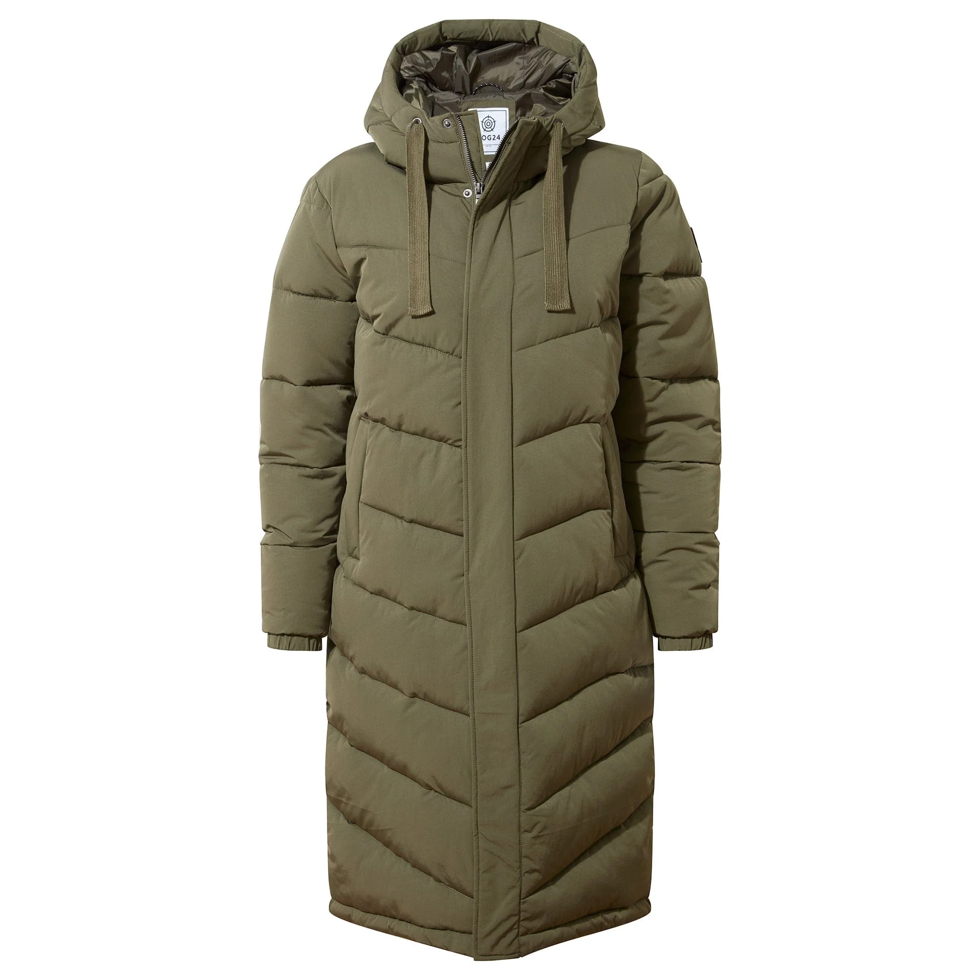 Raleigh Womens Long Insulated Jacket - Khaki - Image 10