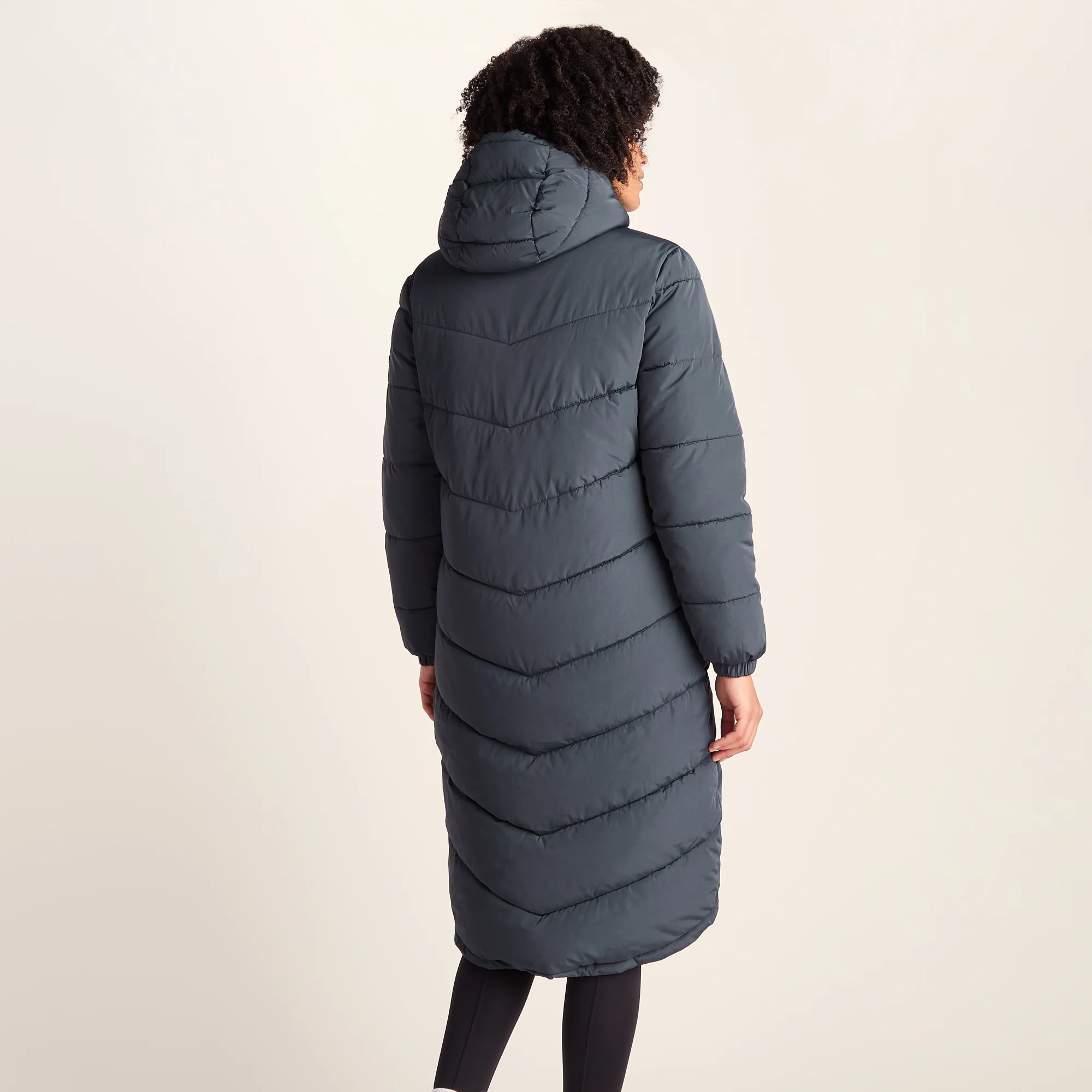 Raleigh Womens Long Insulated Jacket - Washed Blue - Image 5