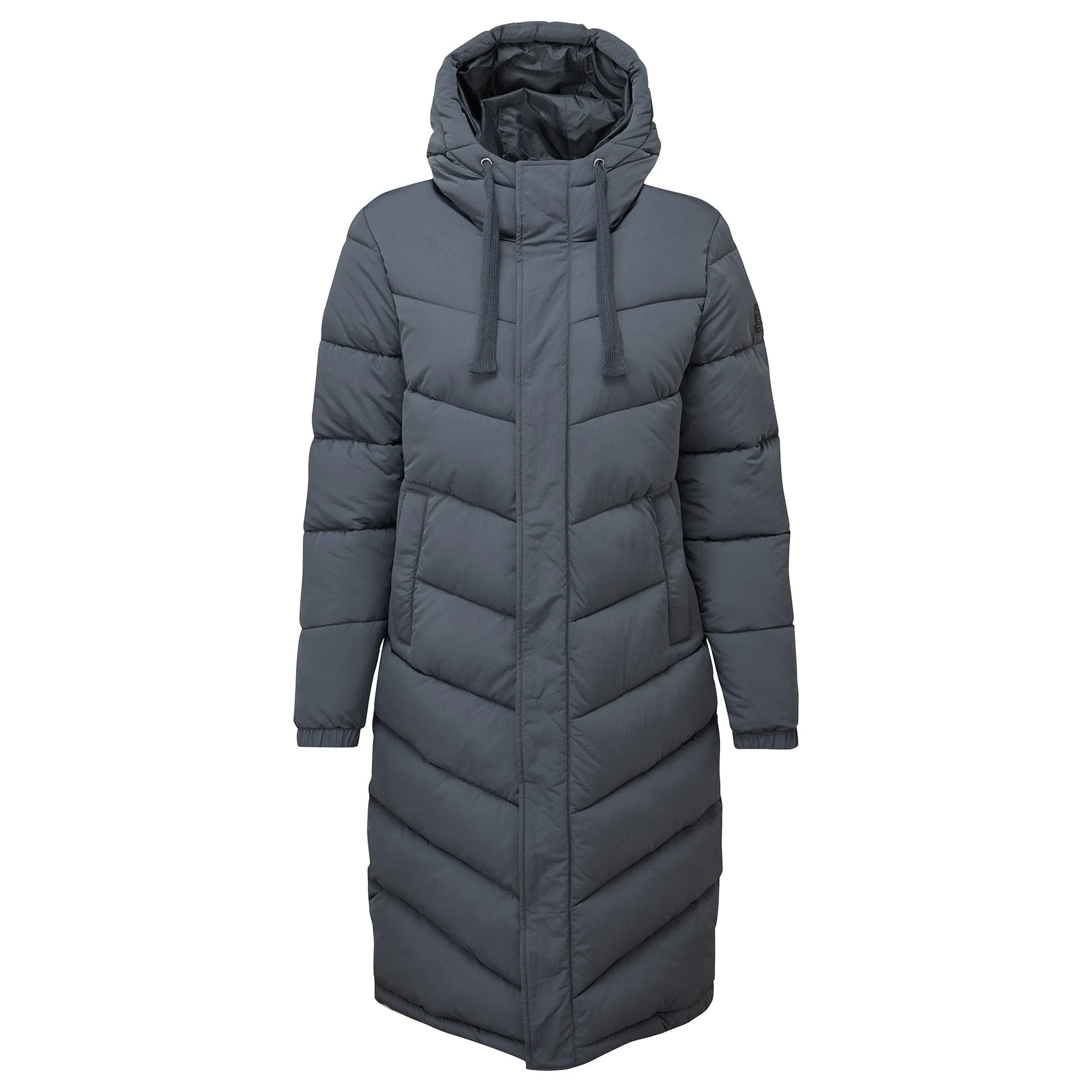 Raleigh Womens Long Insulated Jacket - Washed Blue - Image 9
