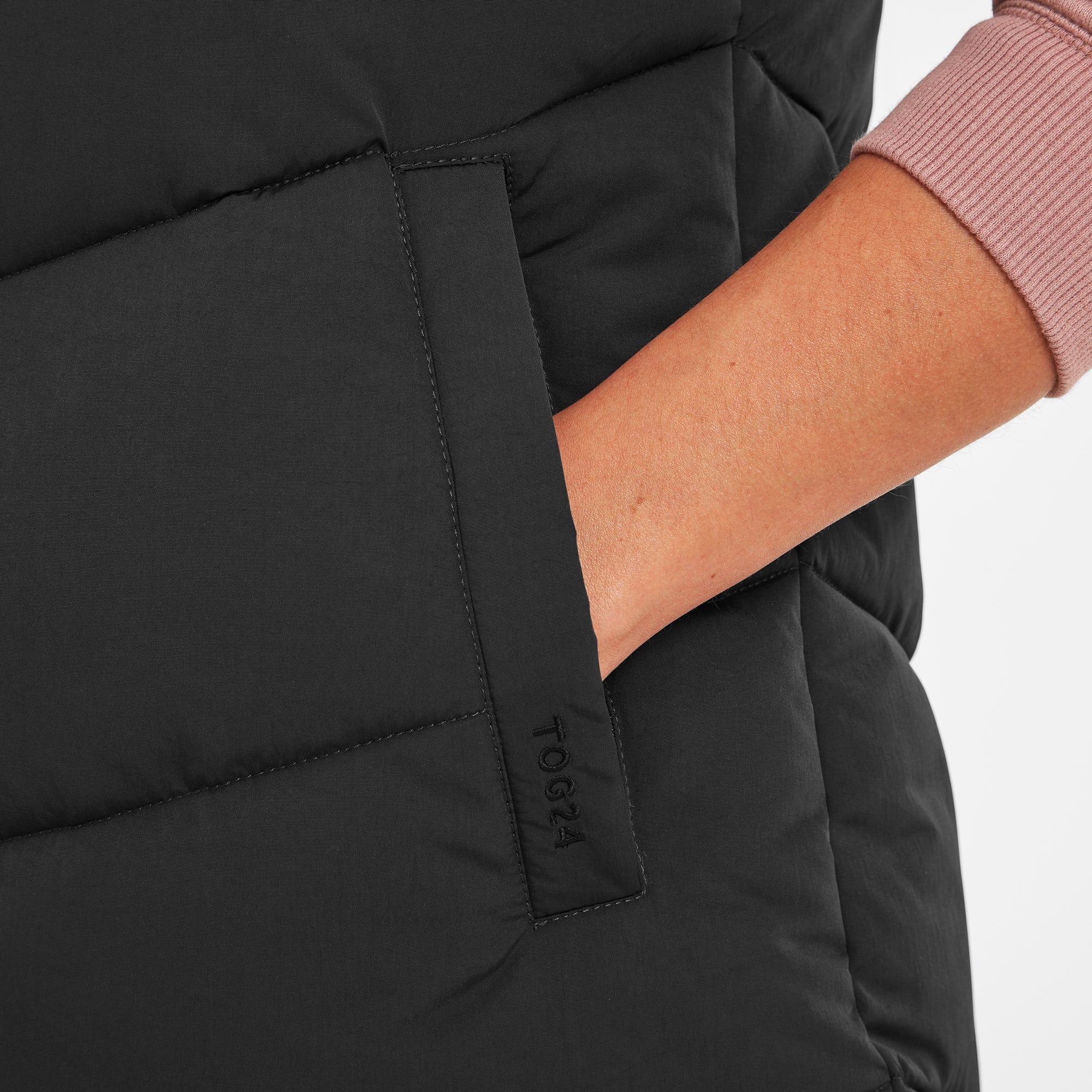 Ranskill Womens Long Insulated Gilet - Washed Black - Image 6