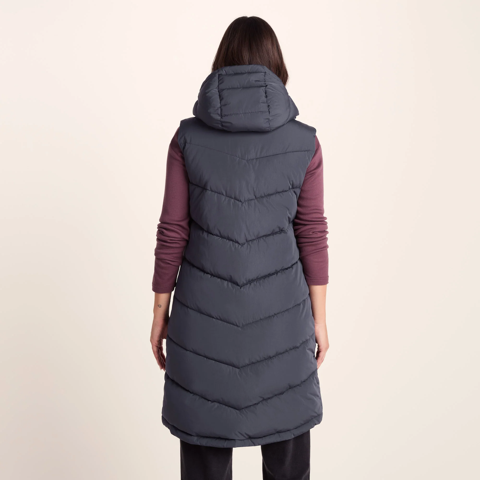 Ranskill Womens Long Insulated Gilet - Washed Blue - Image 3
