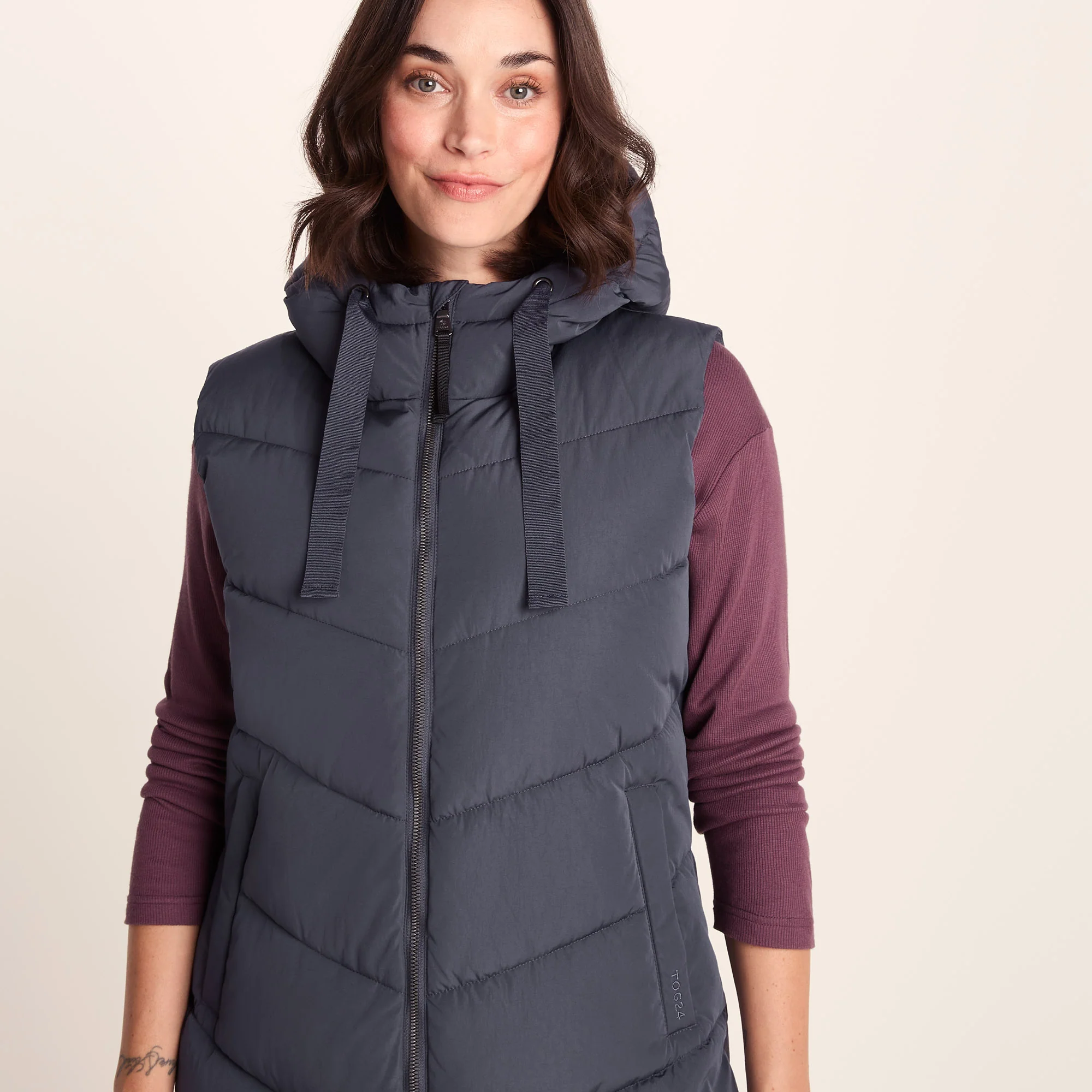 Ranskill Womens Long Insulated Gilet - Washed Blue - Image 5