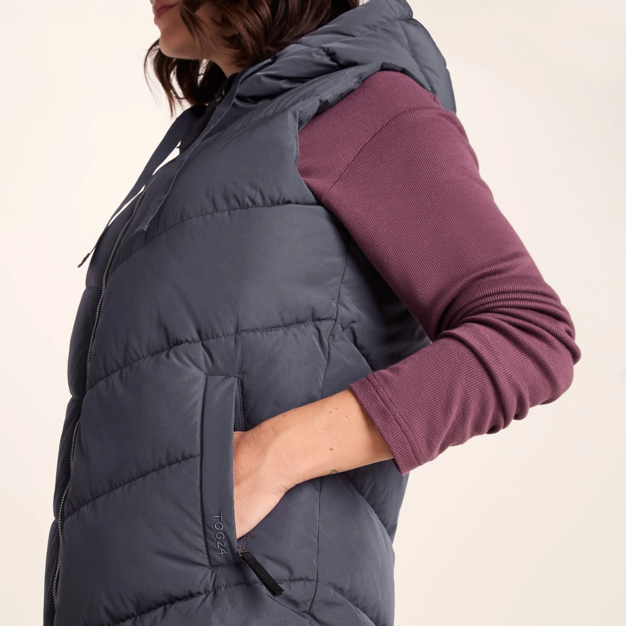 Ranskill Womens Long Insulated Gilet - Washed Blue - Image 6