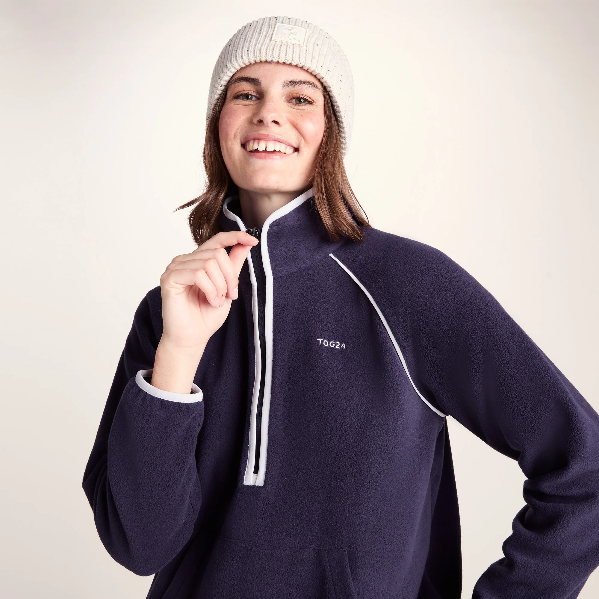 Rawson Womens Relaxed Fit Microfleece Zip Neck - Oxford Blue - Image 5