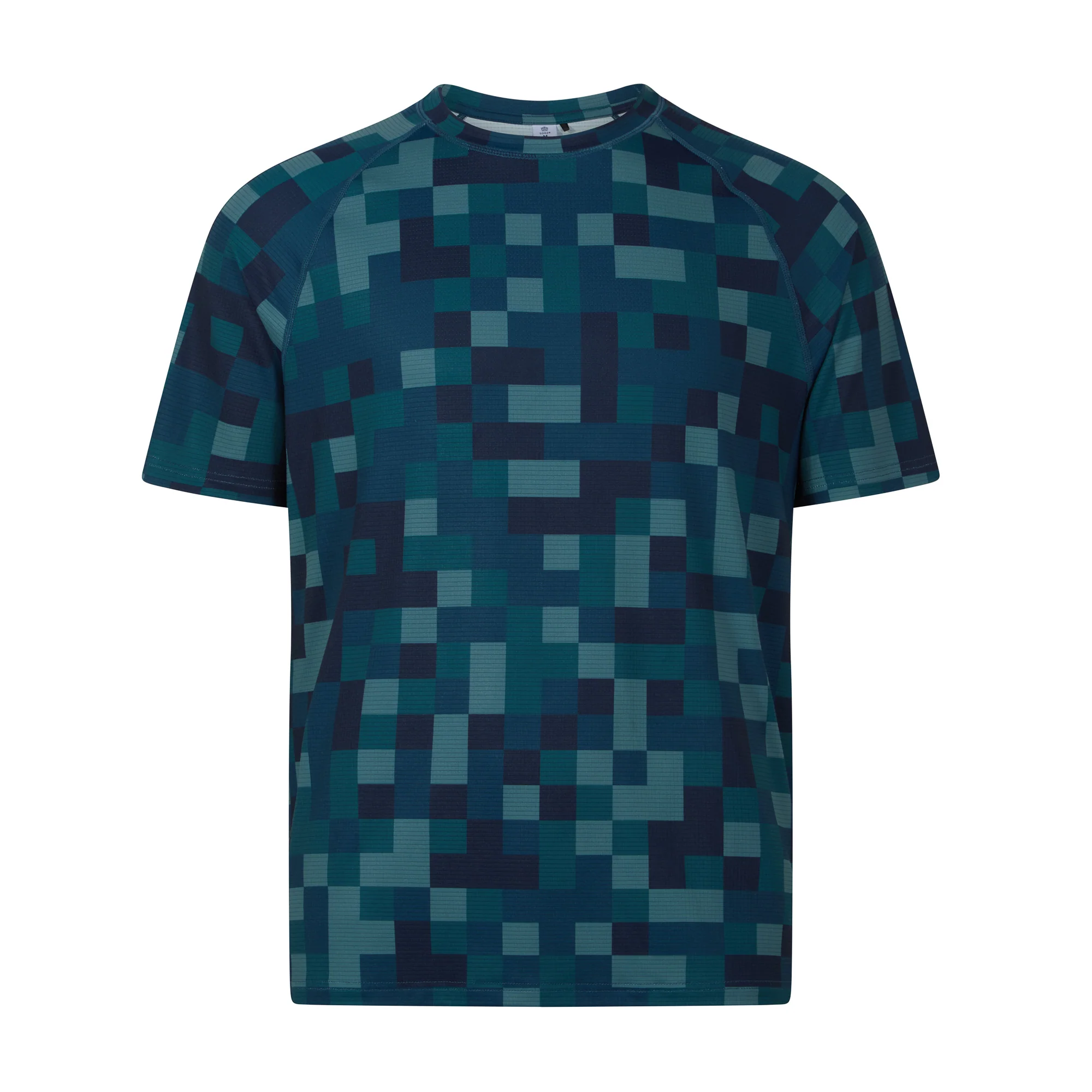 Rayan Mens Performance T-Shirt - Inky Blue Pixel Print - Image 6