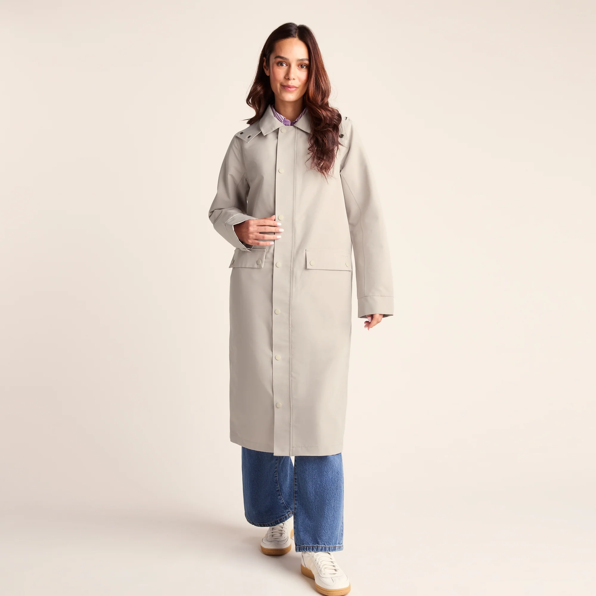 Remi Womens Classic Waterproof Car Coat - Cool Beige - Image 9