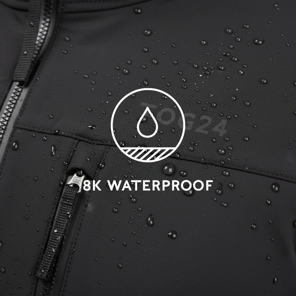 Retner Mens Waterproof Softshell Hooded Jacket - Black - Image 7
