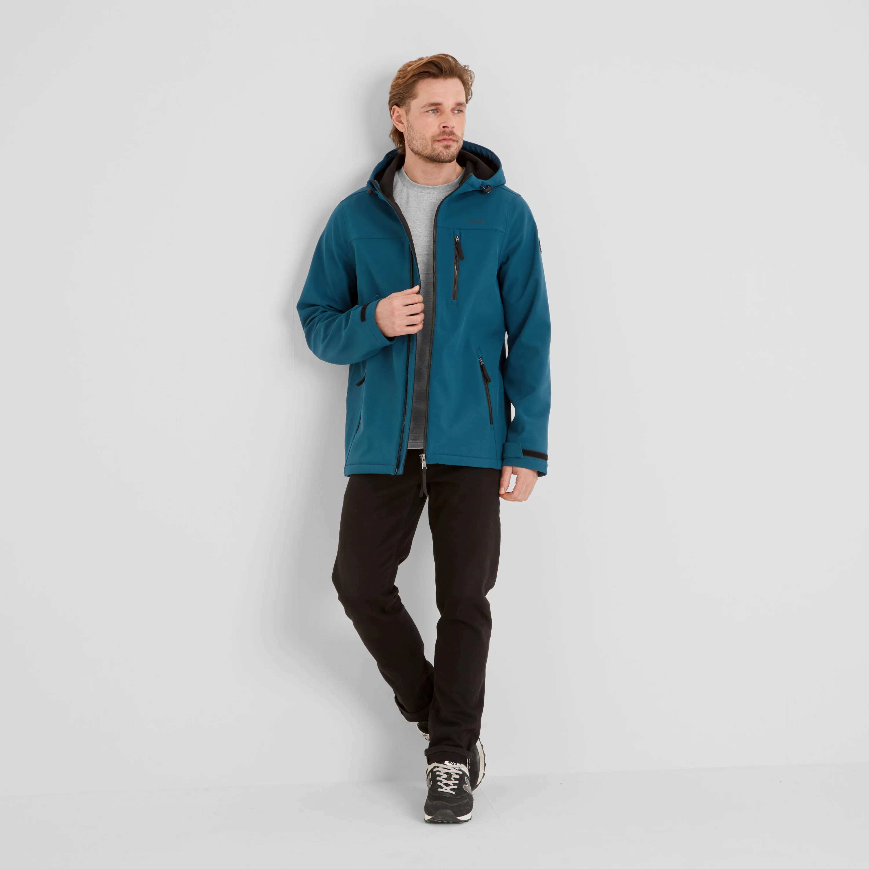 Retner Mens Waterproof Softshell Hooded Jacket - Marine Blue - Image 2