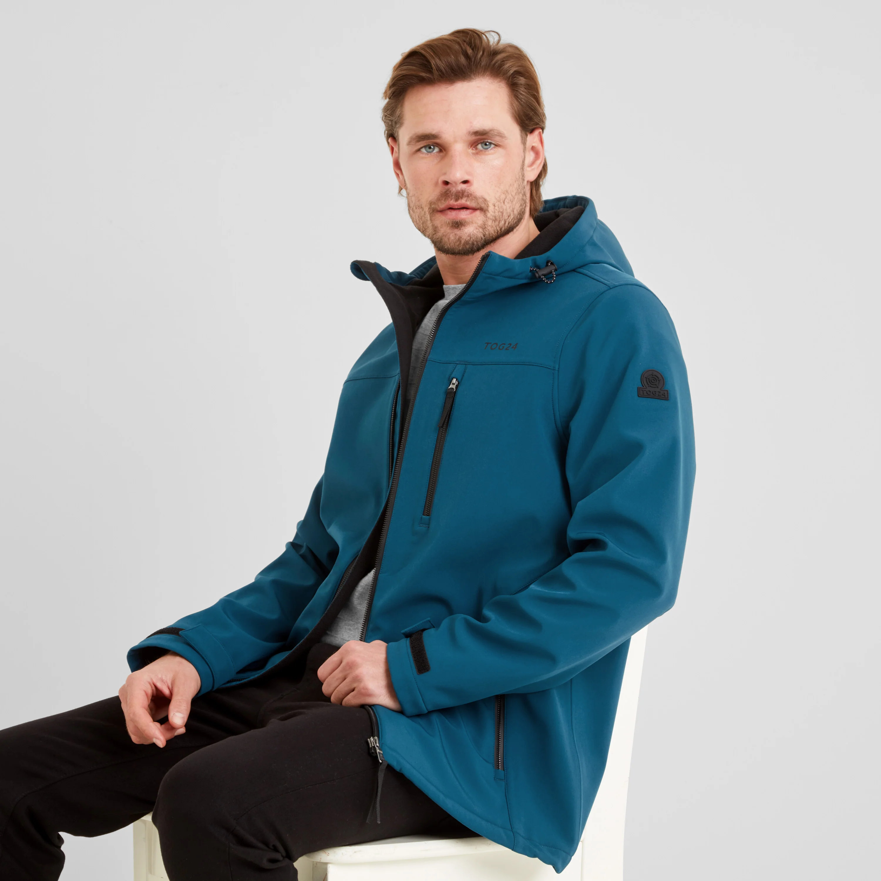 Retner Mens Waterproof Softshell Hooded Jacket - Marine Blue - Image 4
