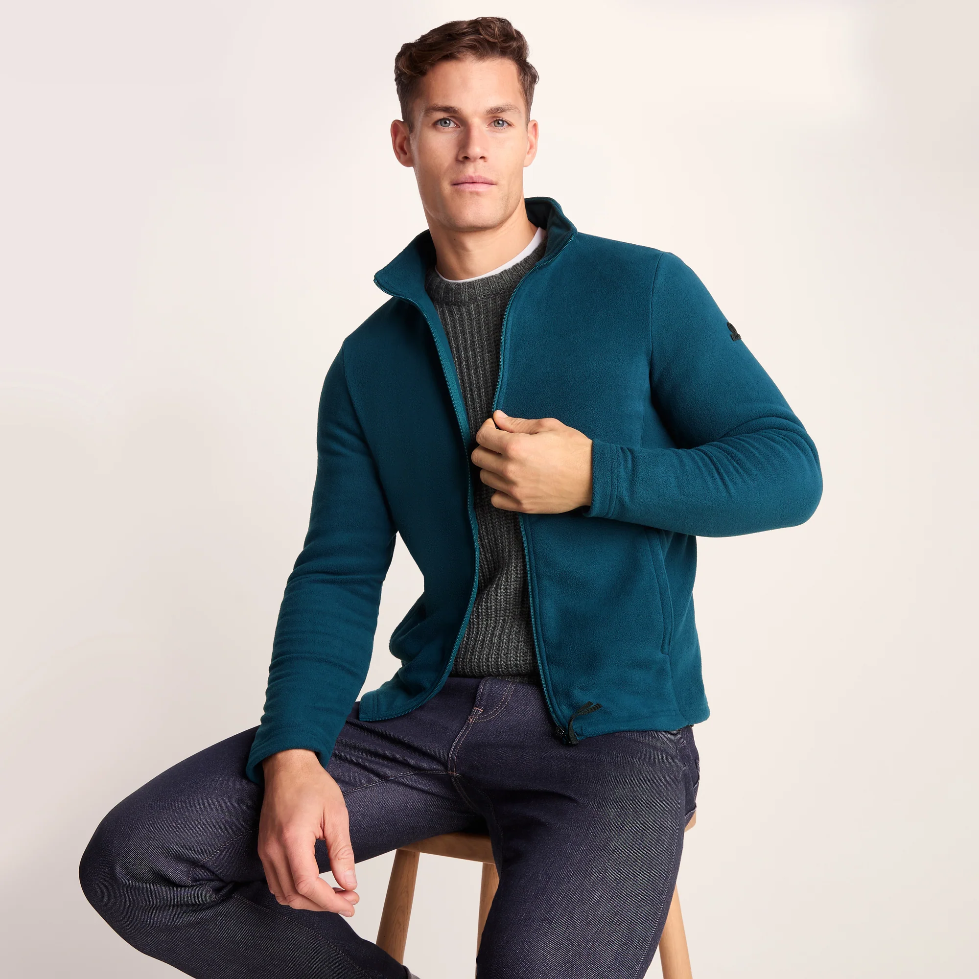 Revive Mens Fleece Jacket - Petrol Green - Image 4