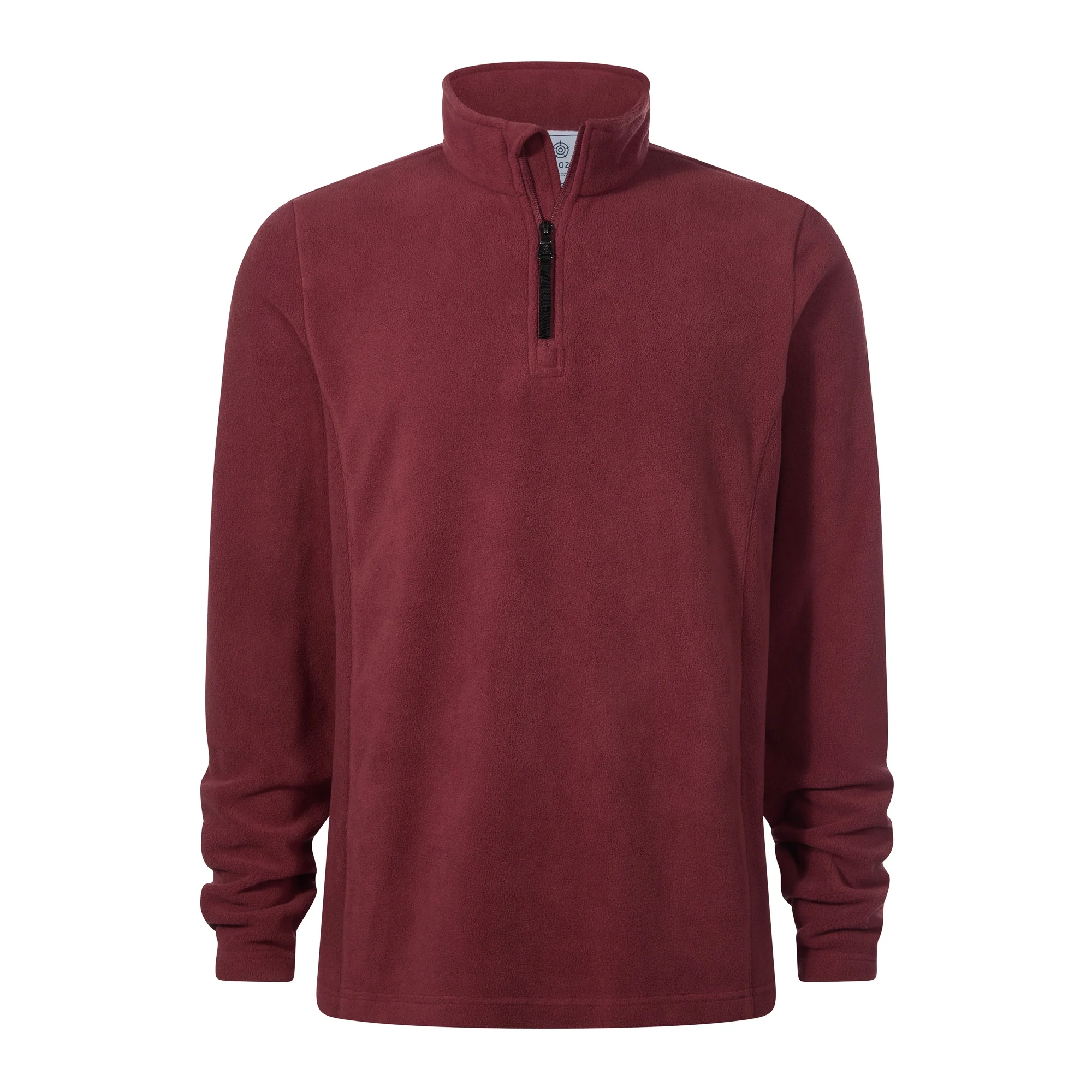 Revive Mens Fleece Zip Neck - Garnet Red - Image 7