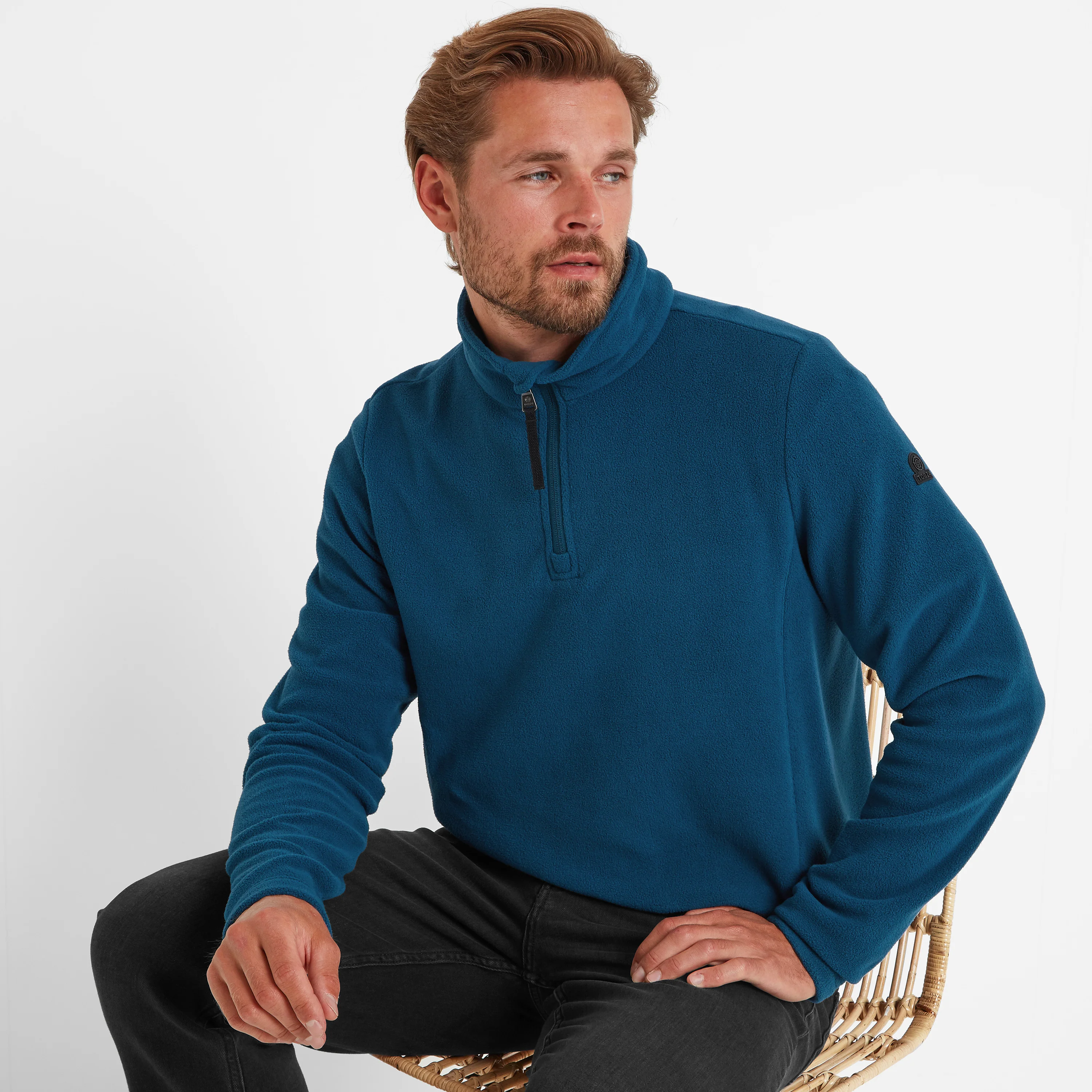 Revive Mens Quarter Zip Fleece - Marine Blue - Image 5