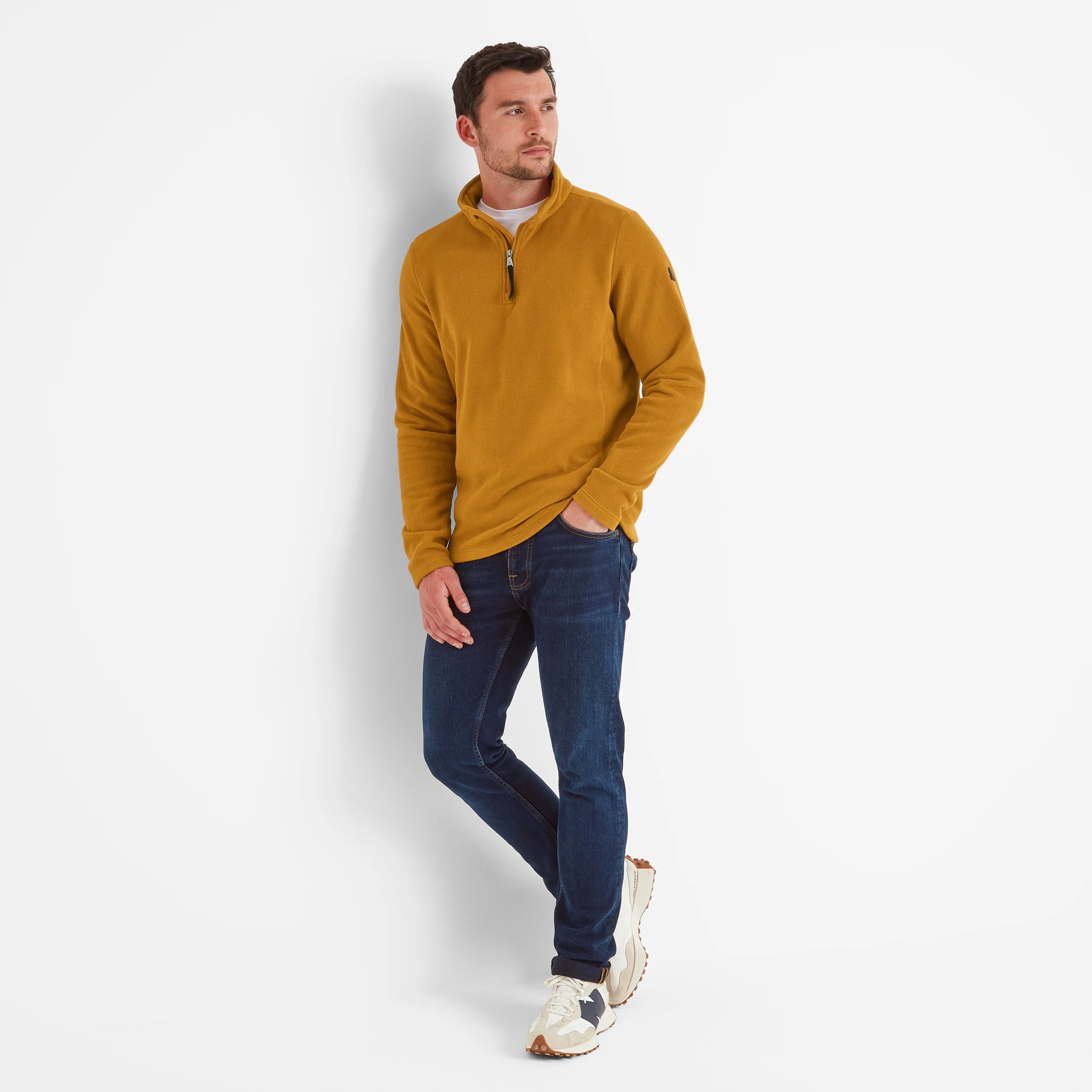 Revive Mens Quarter Zip Fleece - Rich Ochre - Image 3