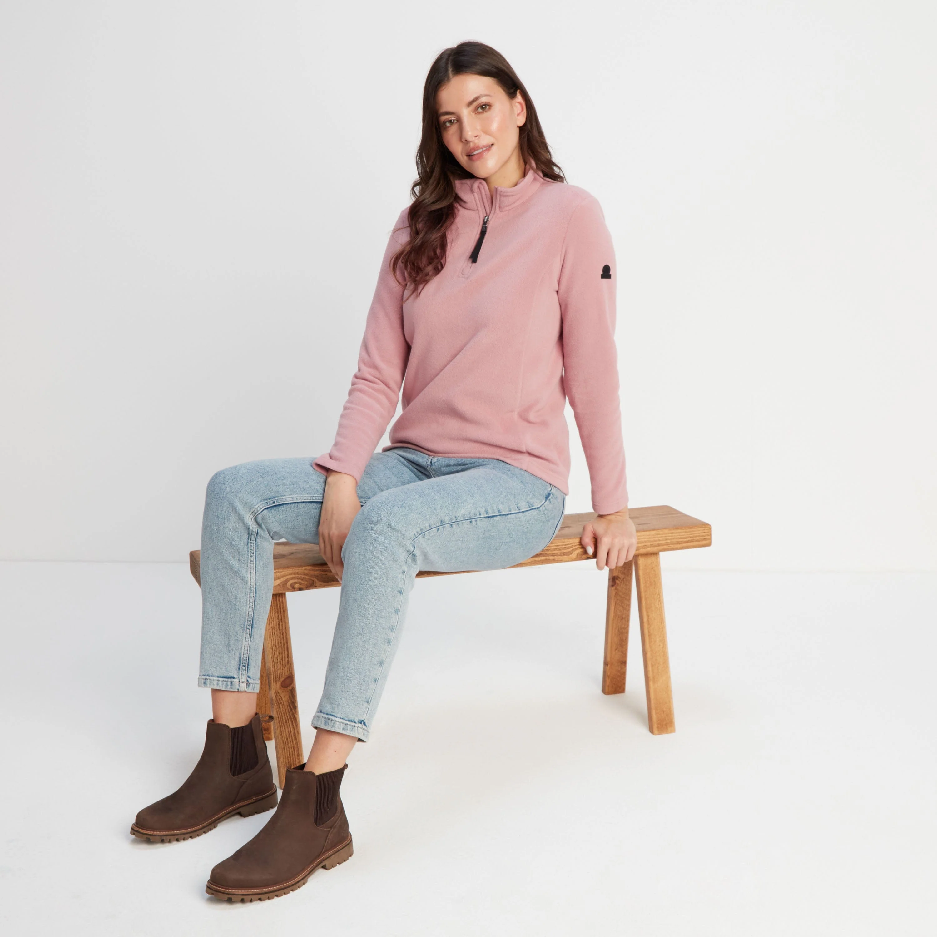 Revive Womens Quarter Zip Fleece - Faded Pink - Image 7