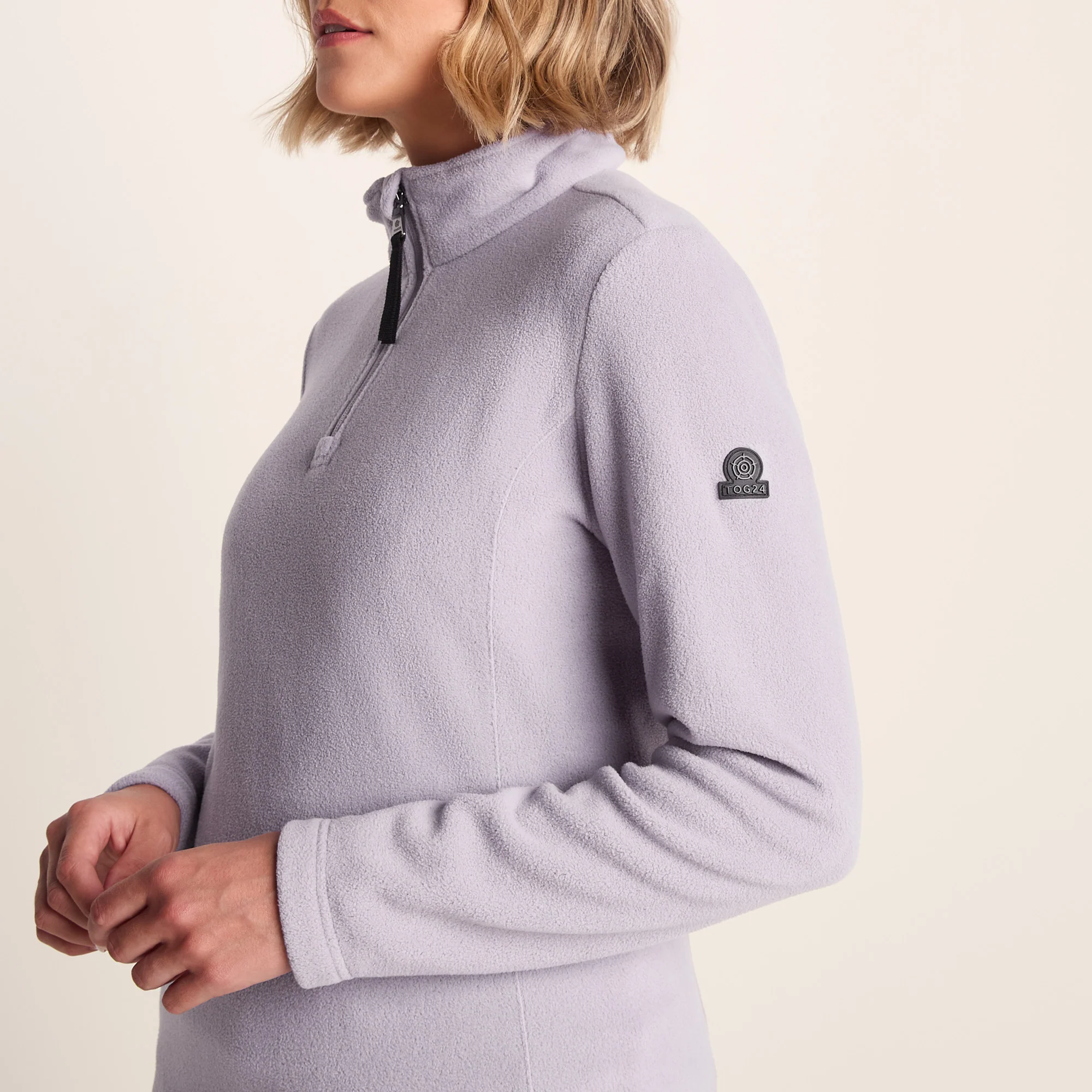 Revive Womens Quarter Zip Fleece - Lavender Grey - Image 7