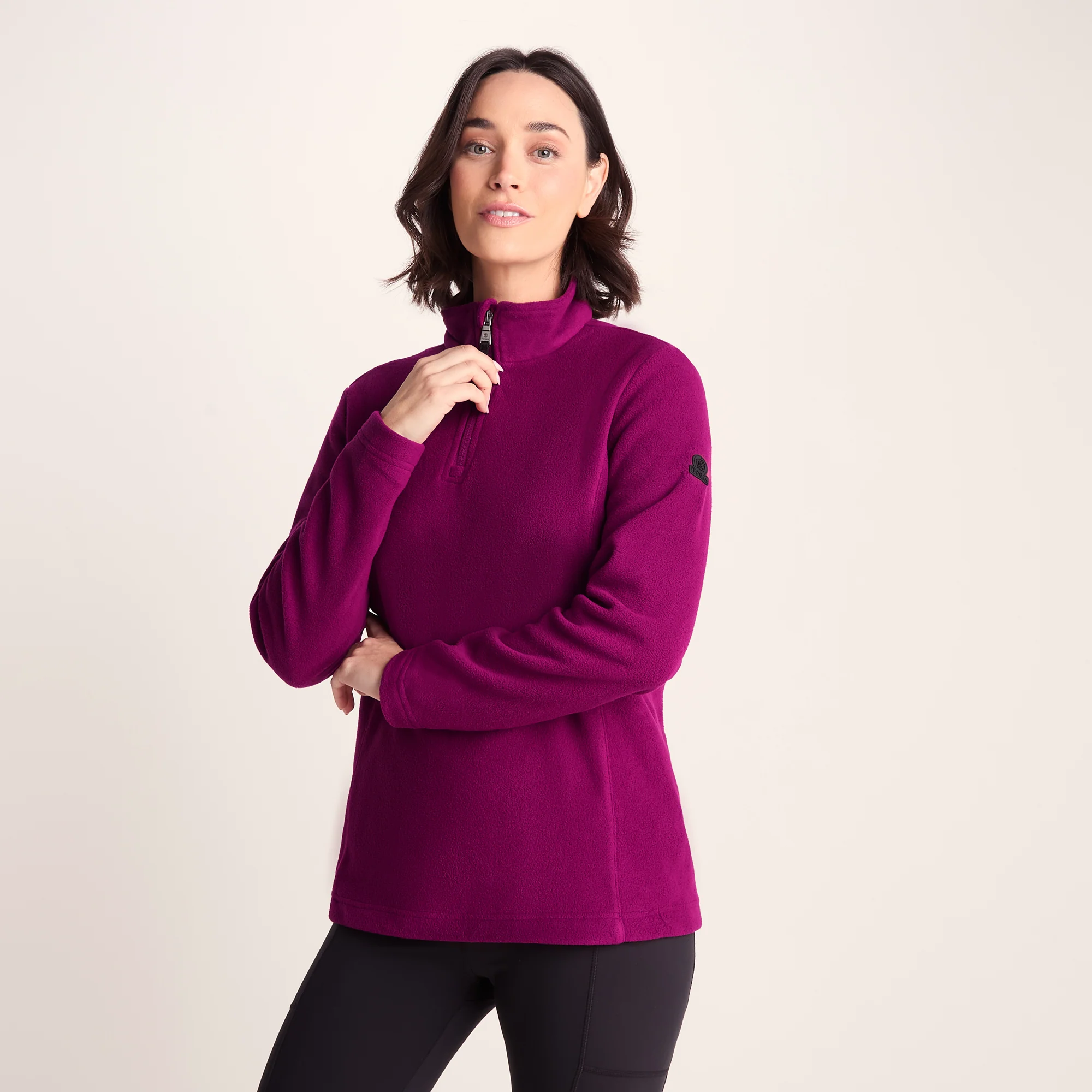 Revive Womens Quarter Zip Fleece - Purple Berry - Image 3