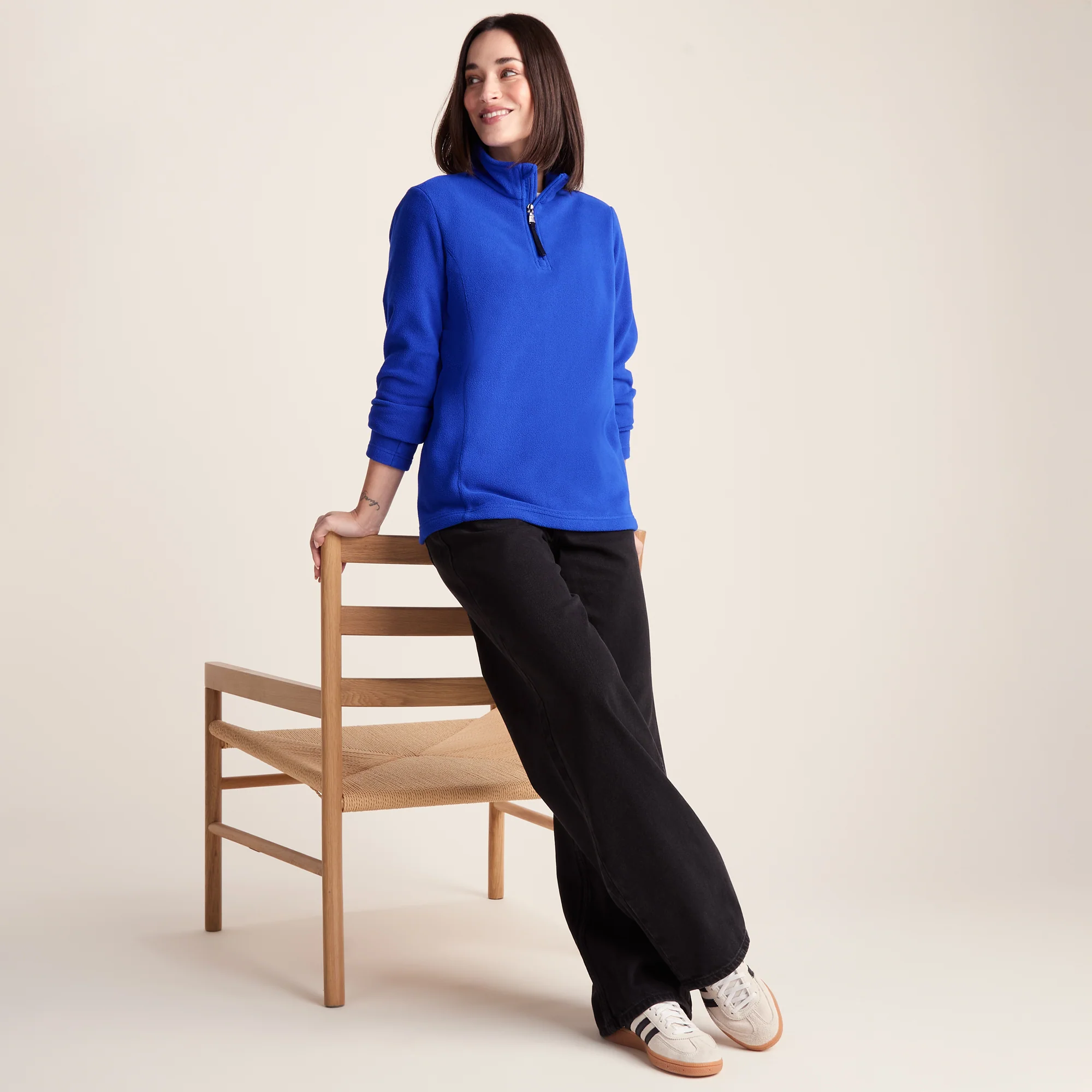 Revive Womens Fleece Zip Neck - Ultra Marine Blue - Image 4