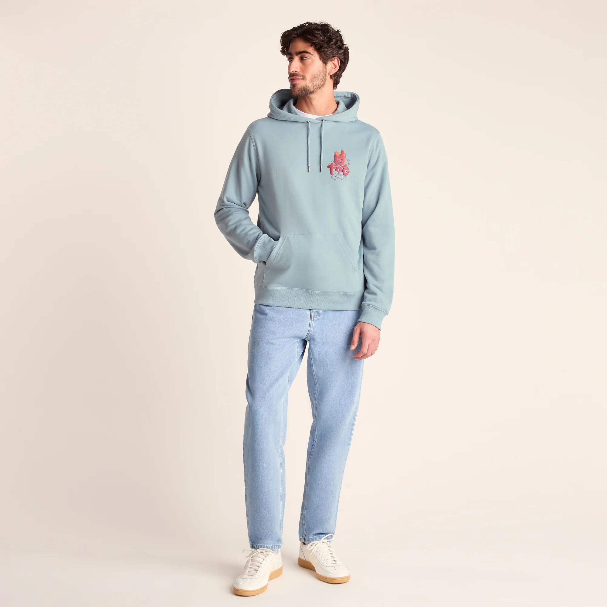 Riverton Mens Relaxed Fit Supersoft Hattie Clark Hoody - Summer Sky - Image 2