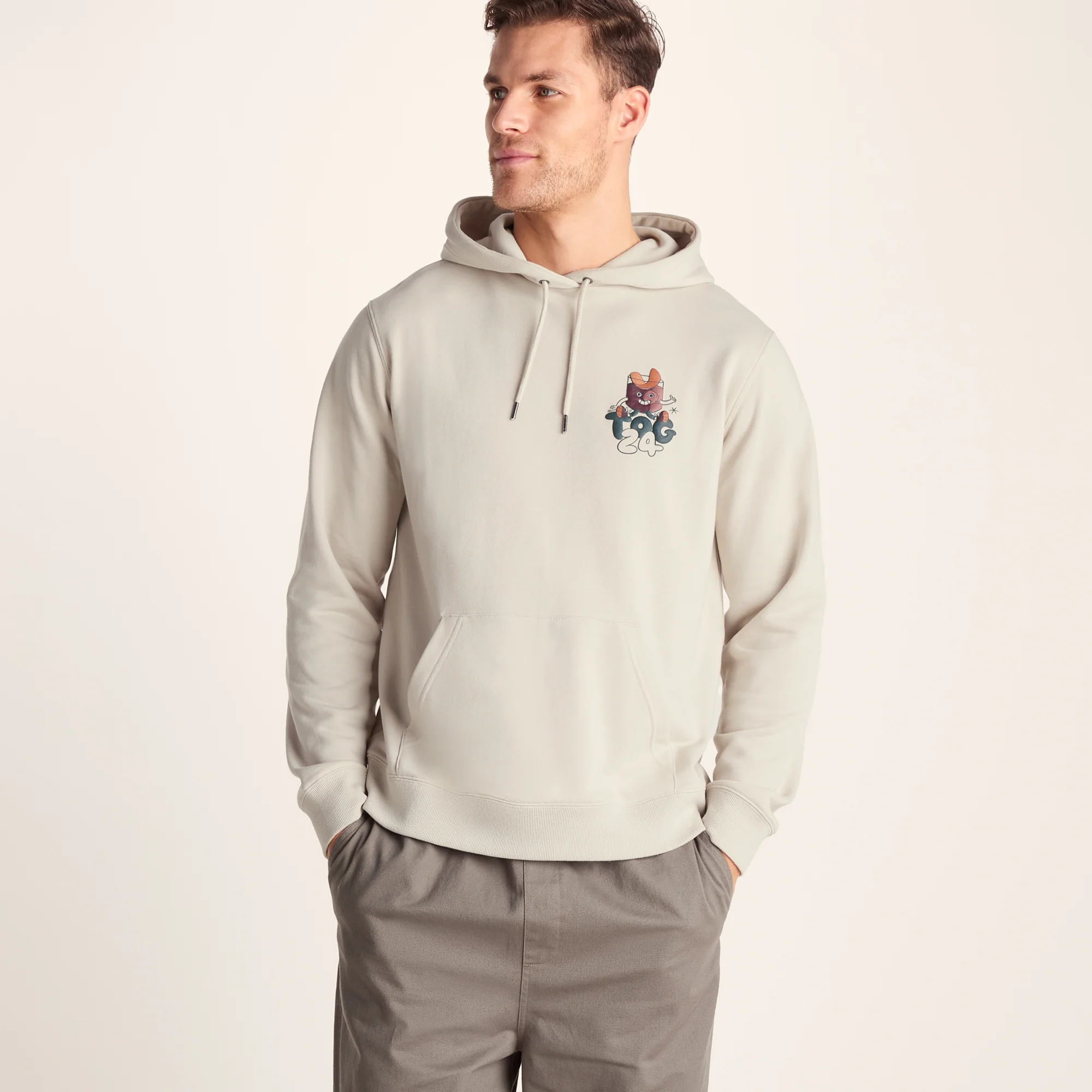 Riverton Mens Relaxed Fit Supersoft Hattie Clark Hoody - Warm Cloud