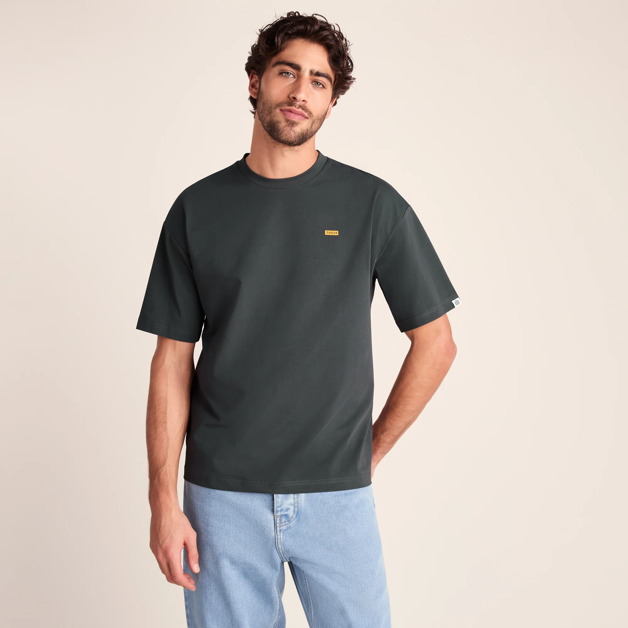 Saloon Mens Relaxed Fit Premium Supersoft T-Shirt - Deep Slate