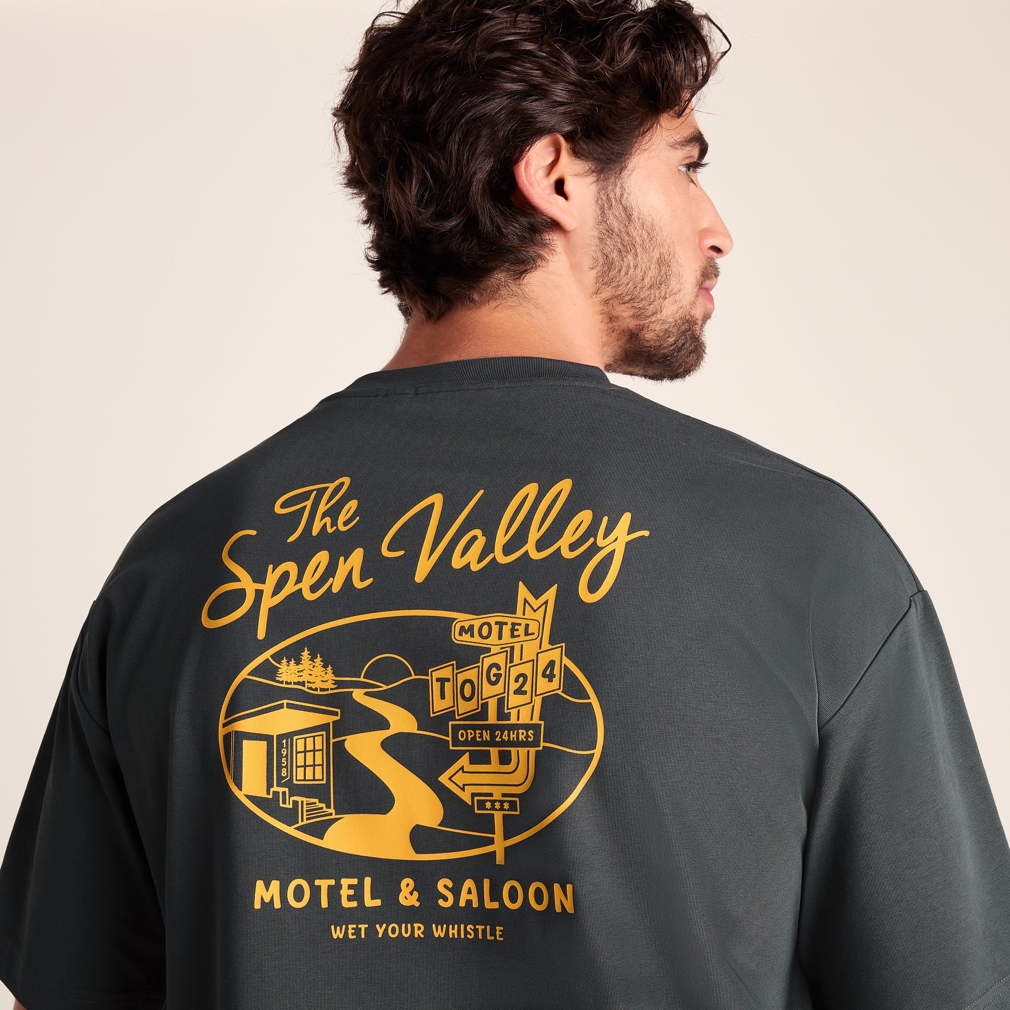 Saloon Mens Relaxed Fit Premium Supersoft T-Shirt - Deep Slate - Image 6