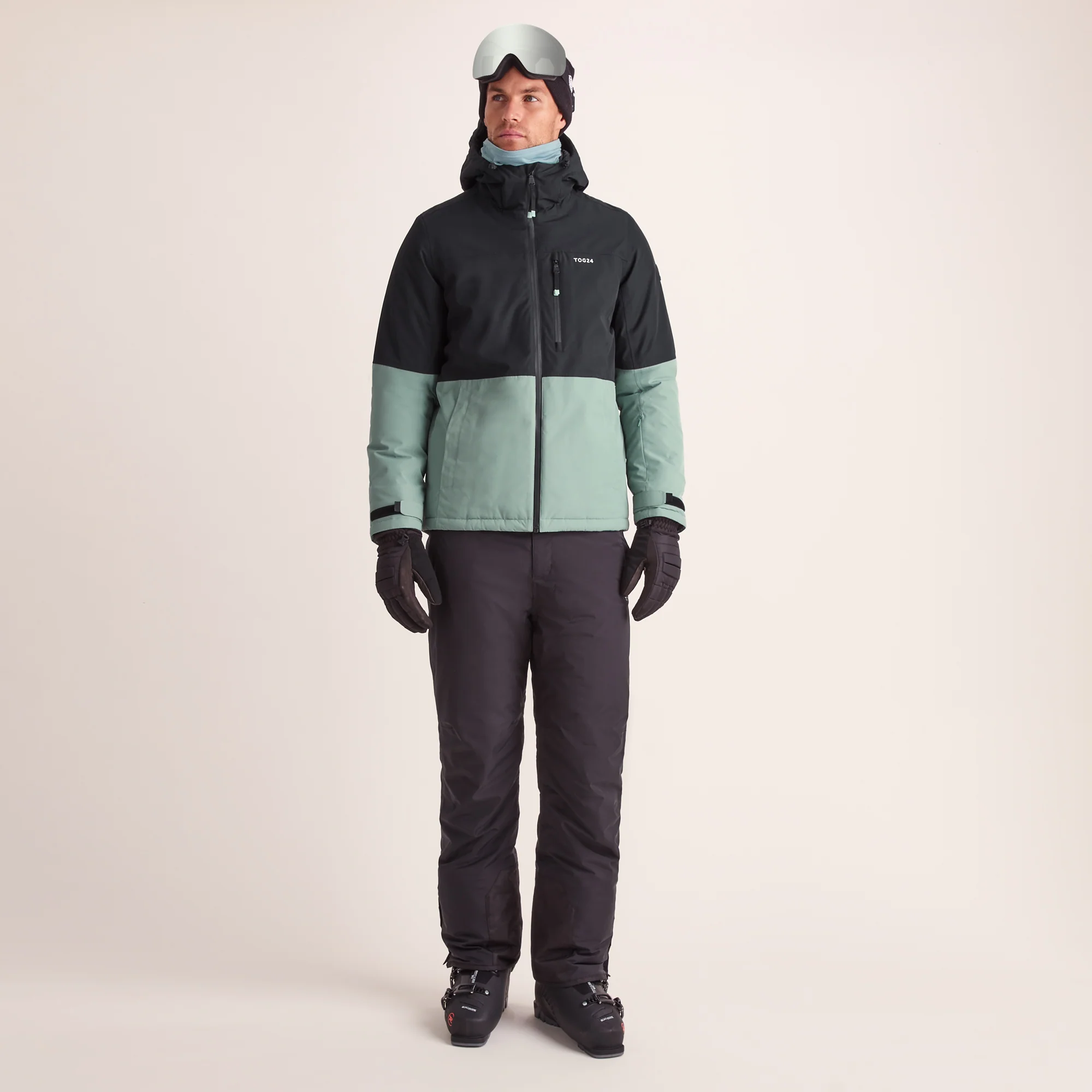 Samoens Mens Waterproof Ski Jacket - Steel Teal/Black - Image 2