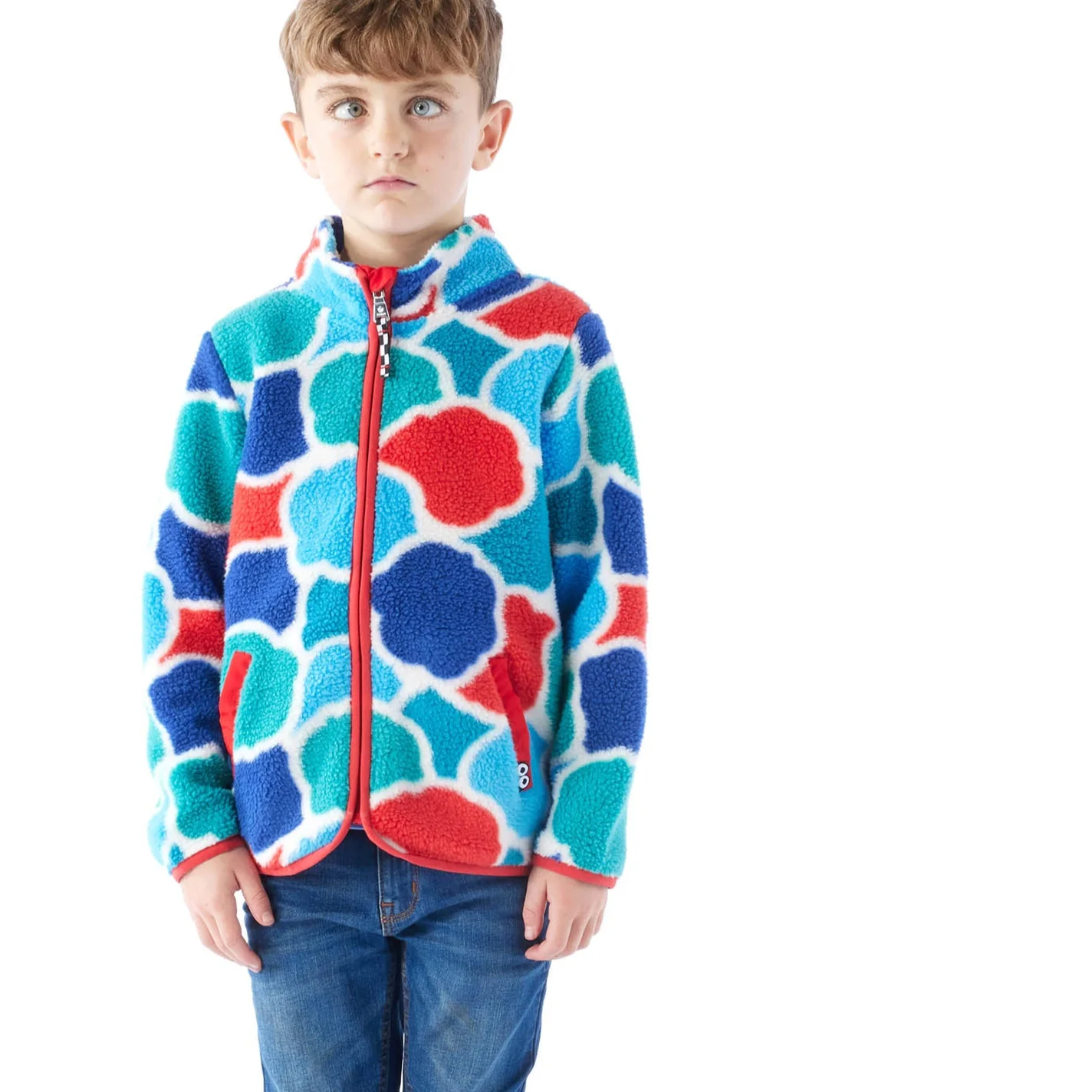 Sardi Kids Shaun the Sheep Sherpa Jacket - Space Blue Sheep Print - Image 5