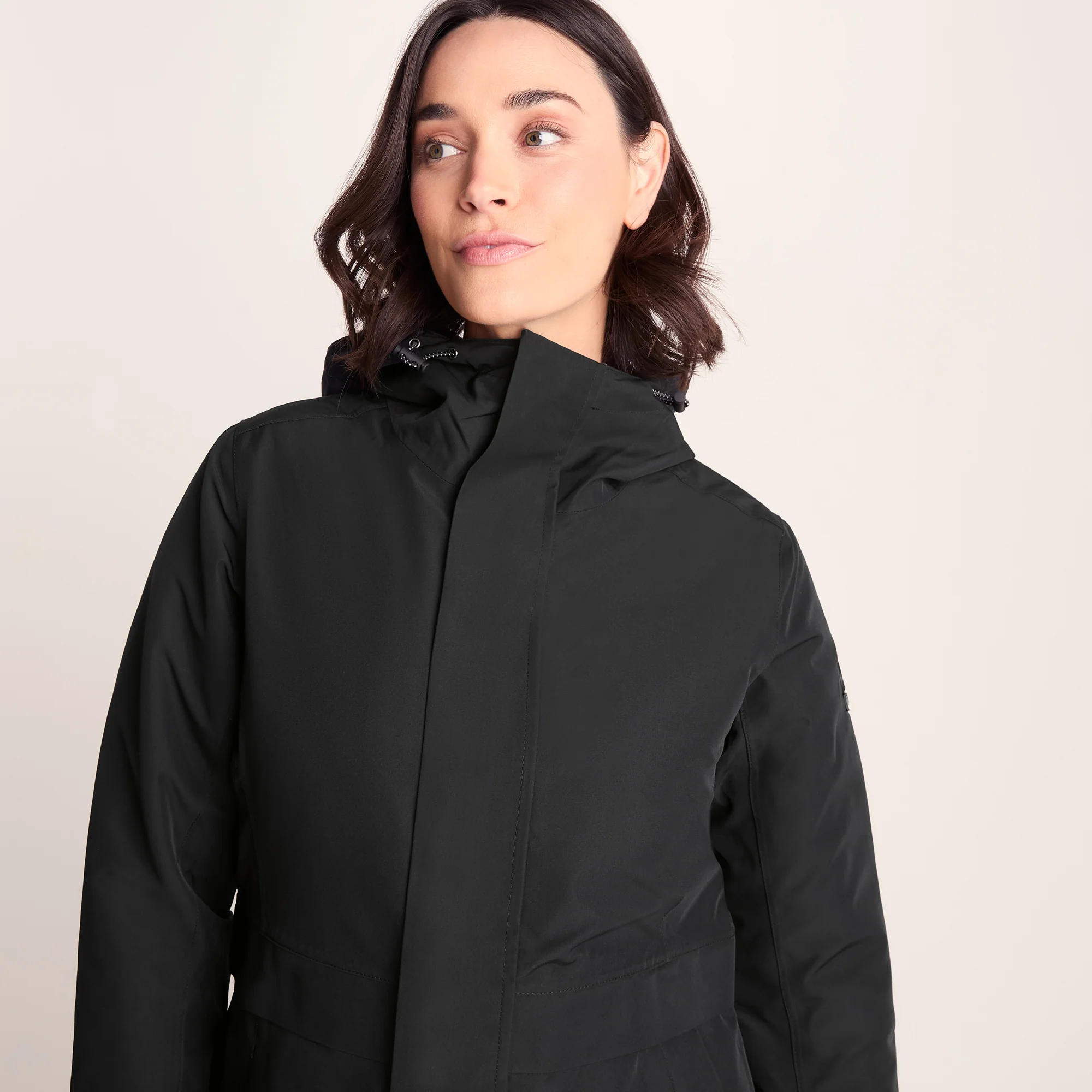 Saunter Womens Long Waterproof Jacket - Black - Image 5